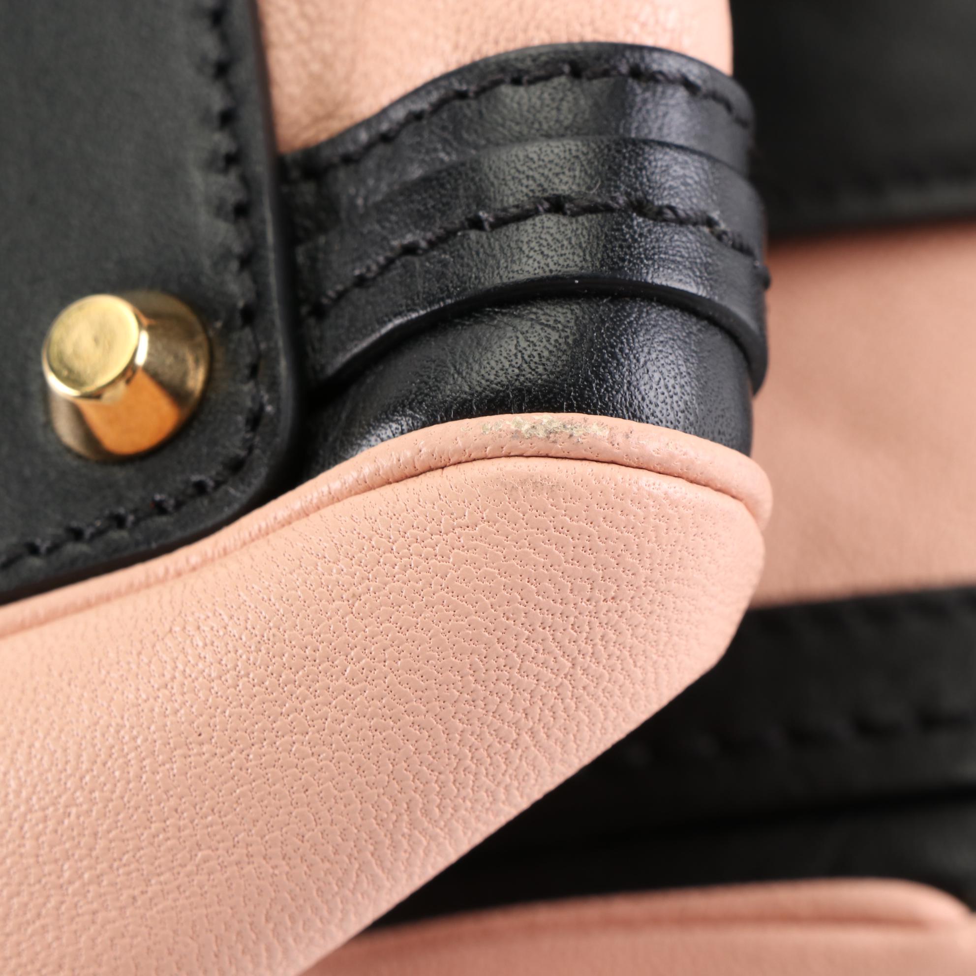 Chloé Alice Convertible Handbag in Bicolor Goatskin-Calfskin Leather with Strap