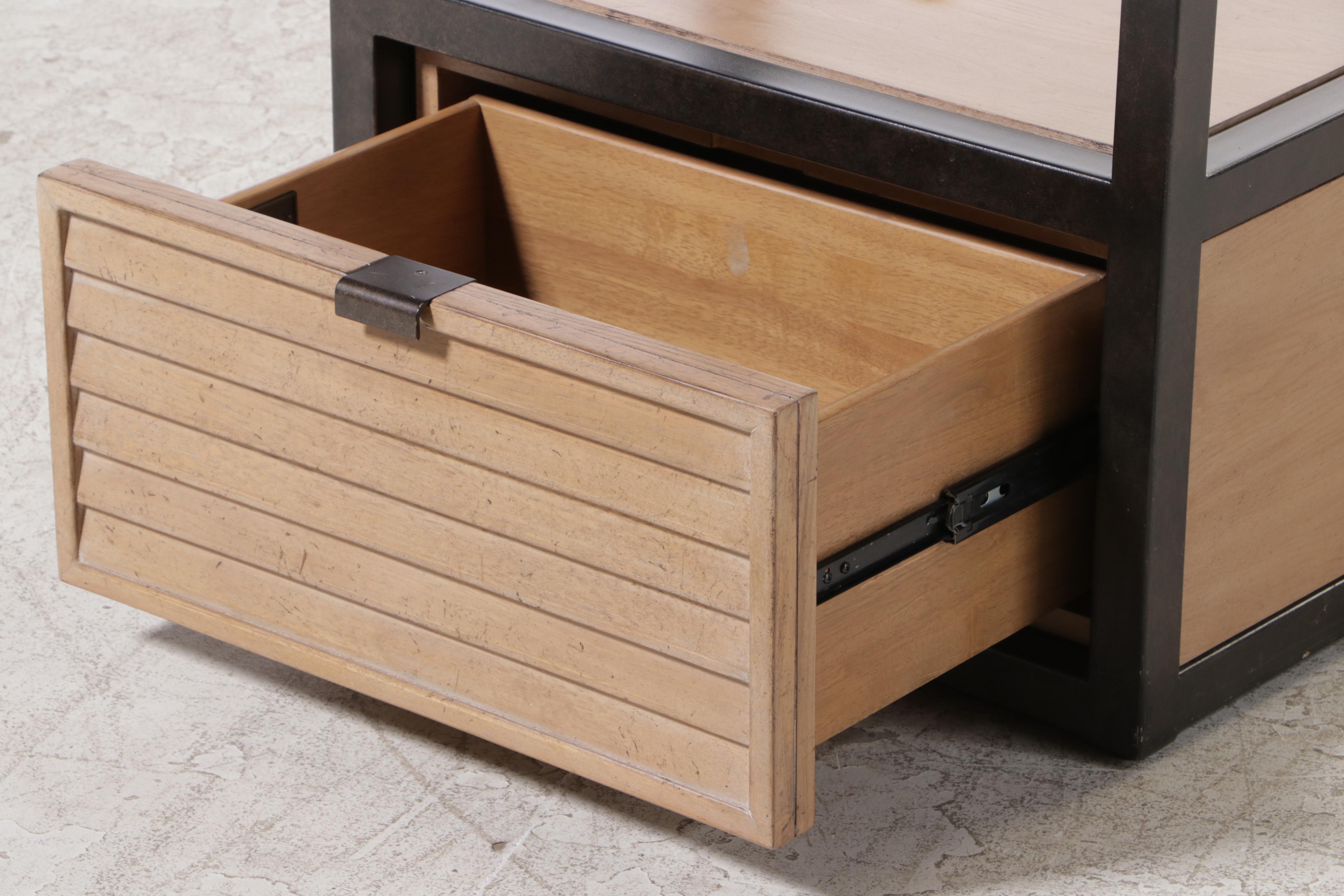 Lexington "Monterey Sands" Elm and Bronze-Patinated Metal Shelving Tower