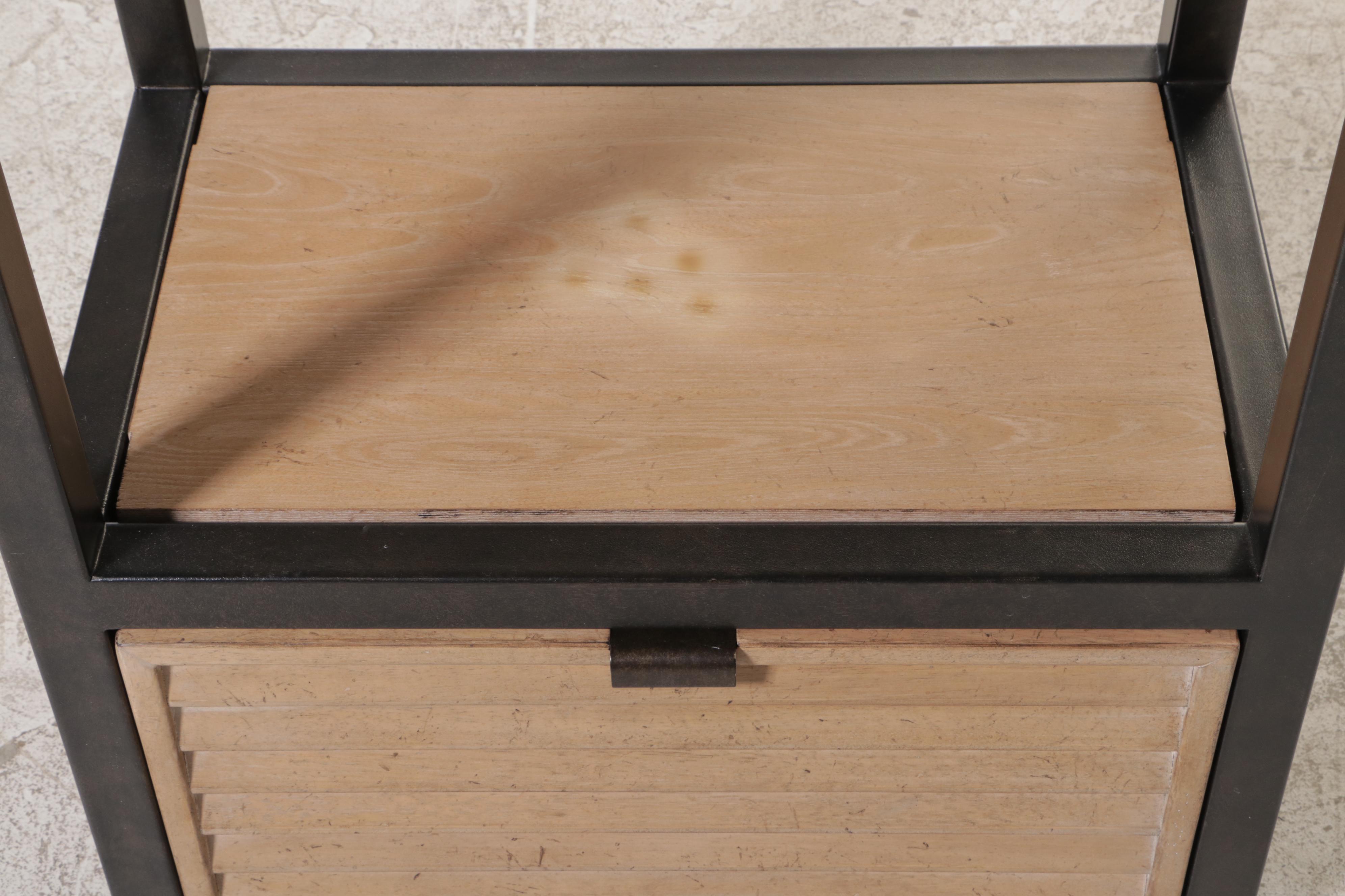 Lexington "Monterey Sands" Elm and Bronze-Patinated Metal Shelving Tower