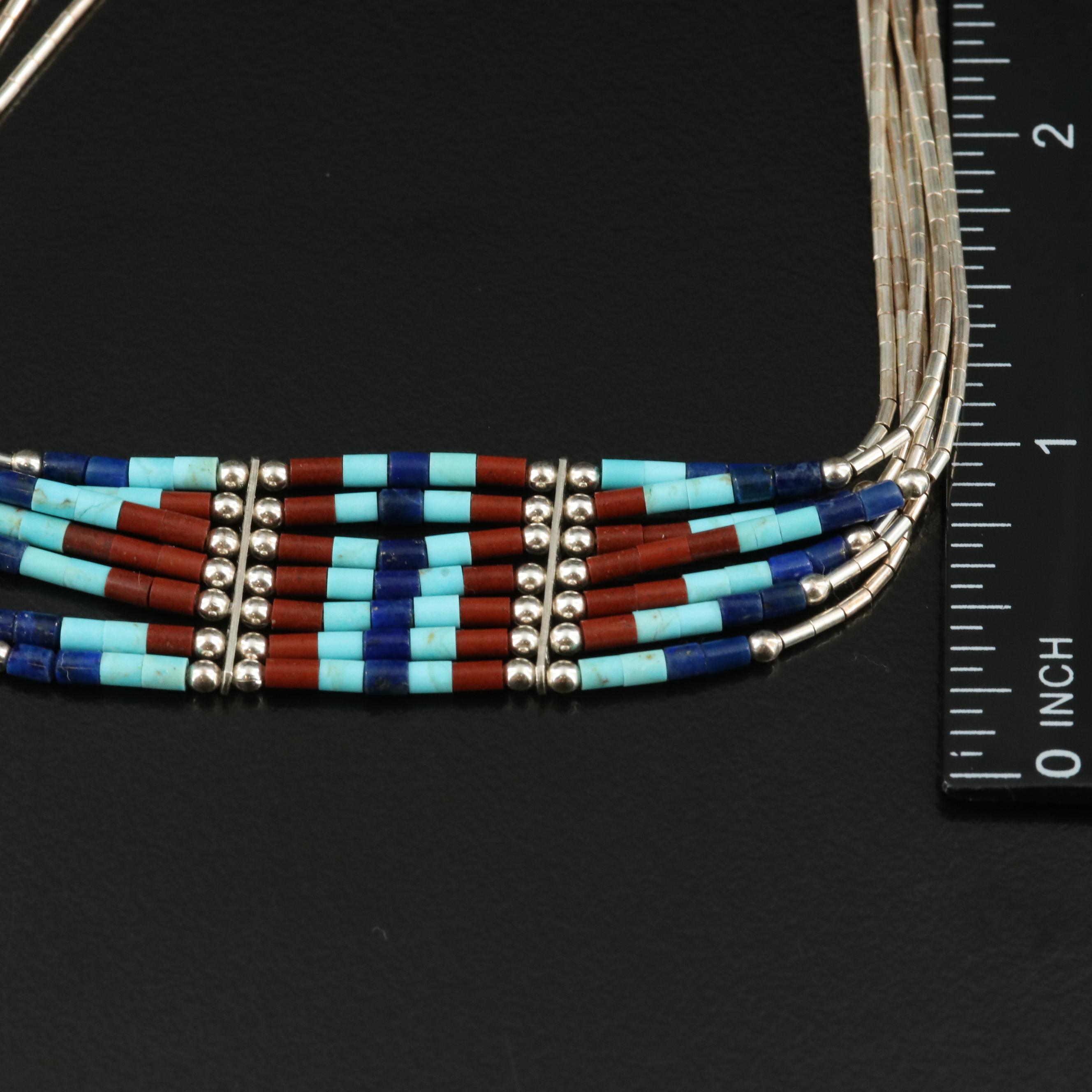 Southwestern Relios Sterling Gemstone and Liquid Silver Necklace