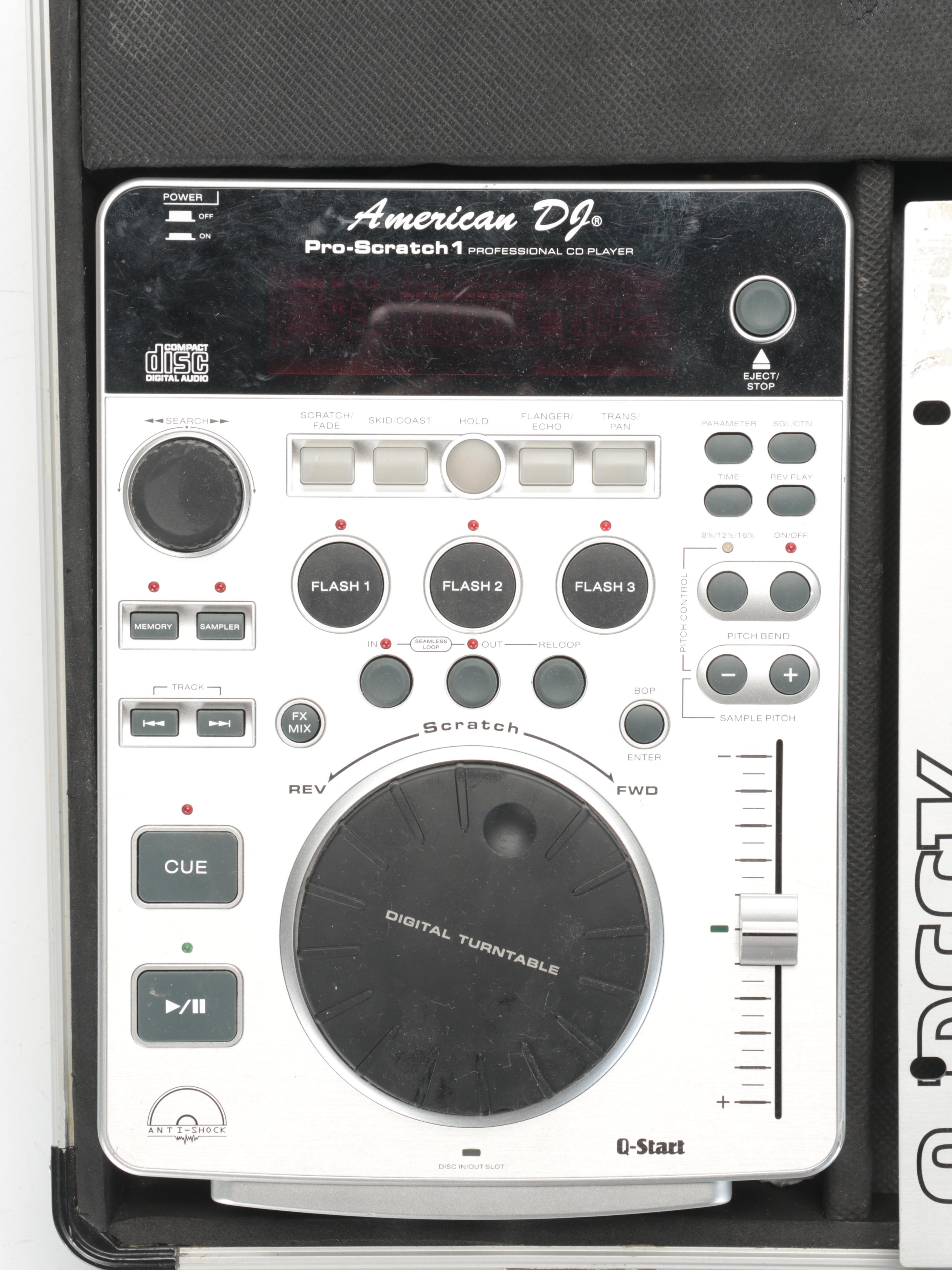 Japanese Technics Turntables With Odyssey Cases, American DJ Pro-Scratch 1, More