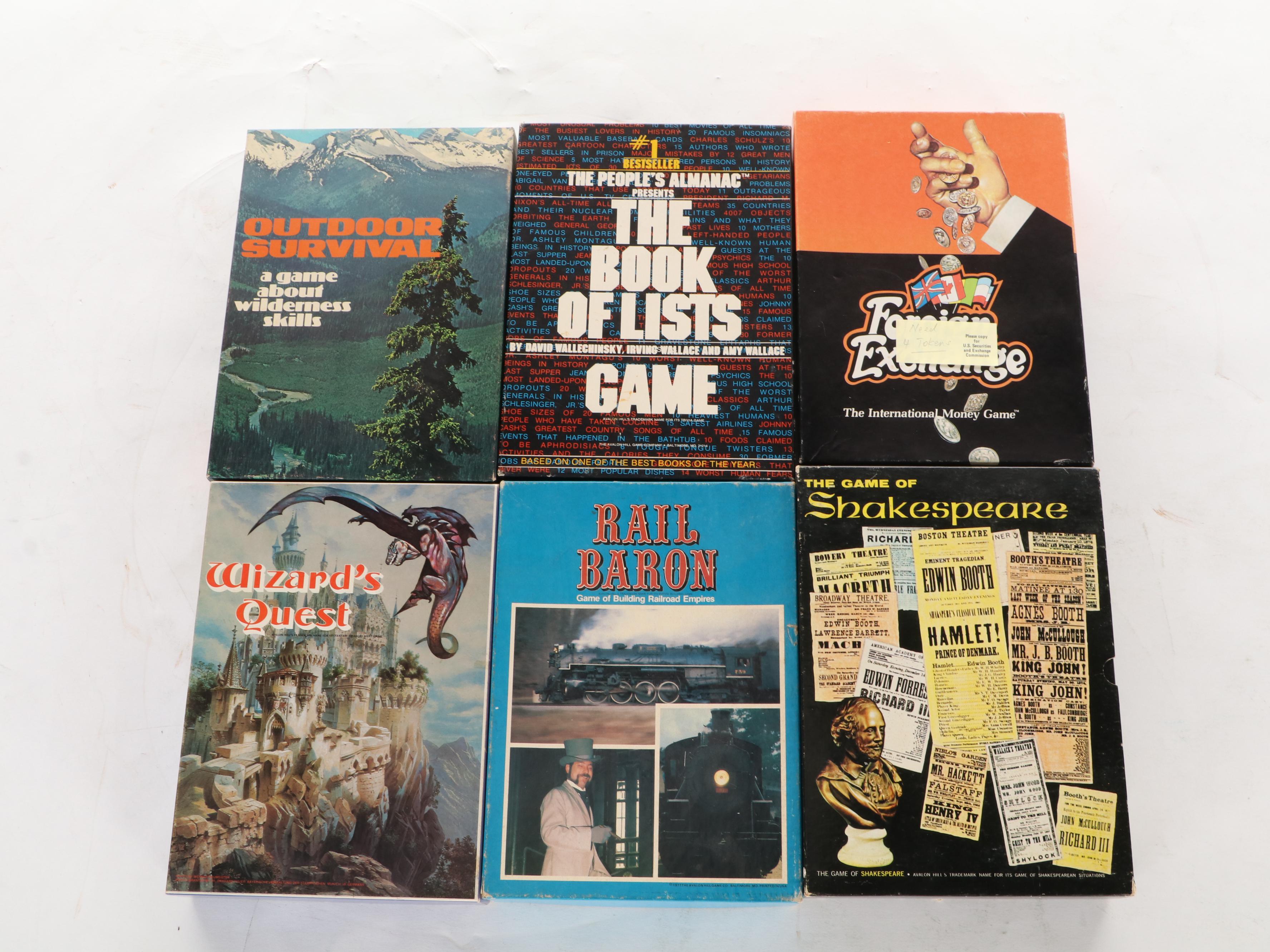 Historical and Science Fiction Bookcase Games, Late 20th Century