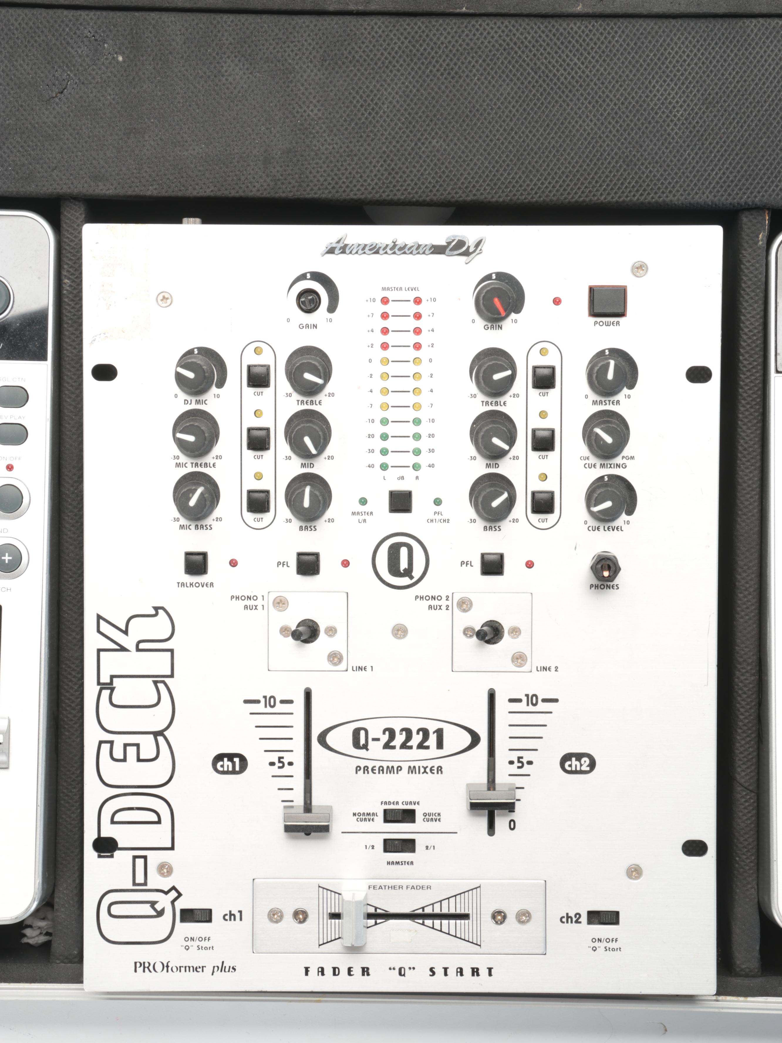 Japanese Technics Turntables With Odyssey Cases, American DJ Pro-Scratch 1, More