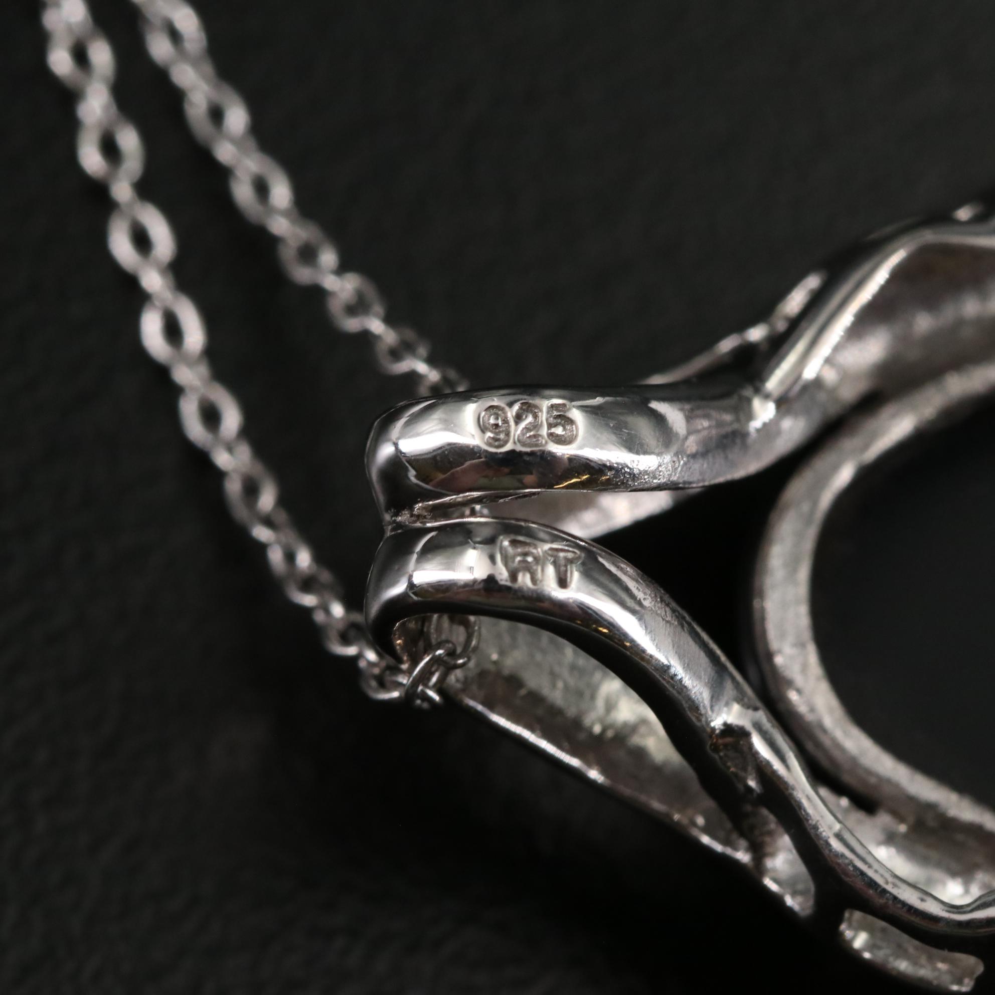 Sterling Black Onyx Pendant Necklace