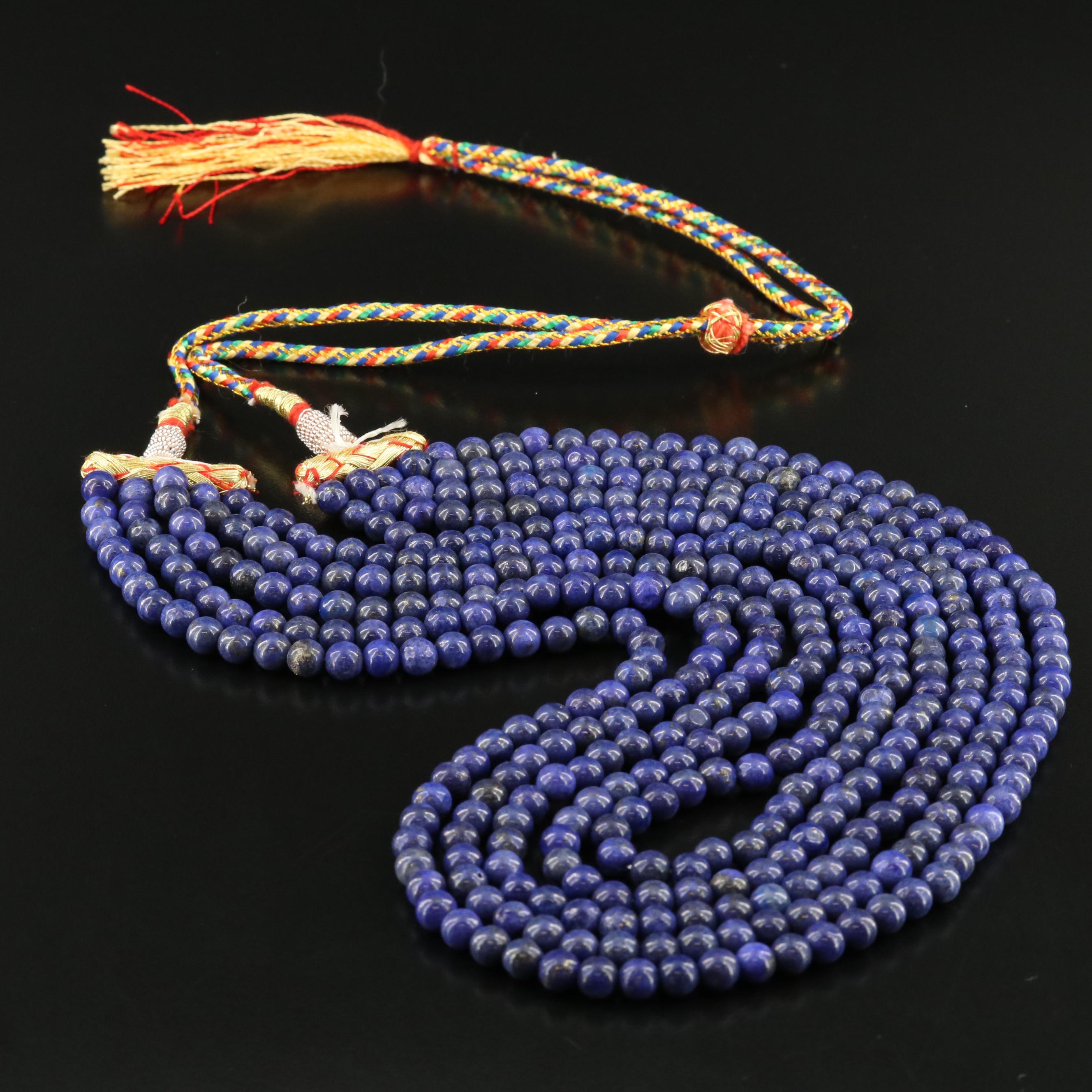 Lapis Lazuli Bead Multi-Strand Necklace