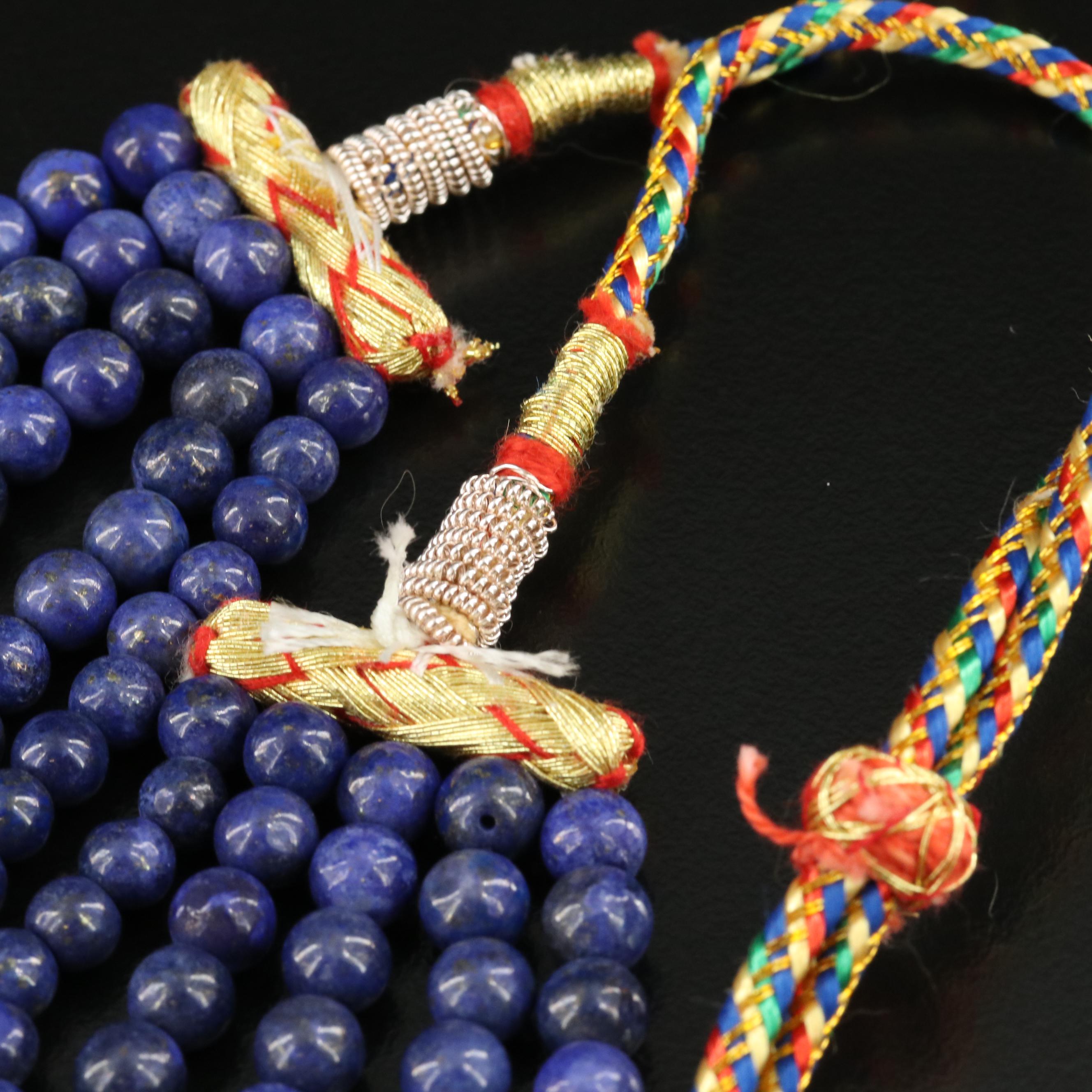 Lapis Lazuli Bead Multi-Strand Necklace