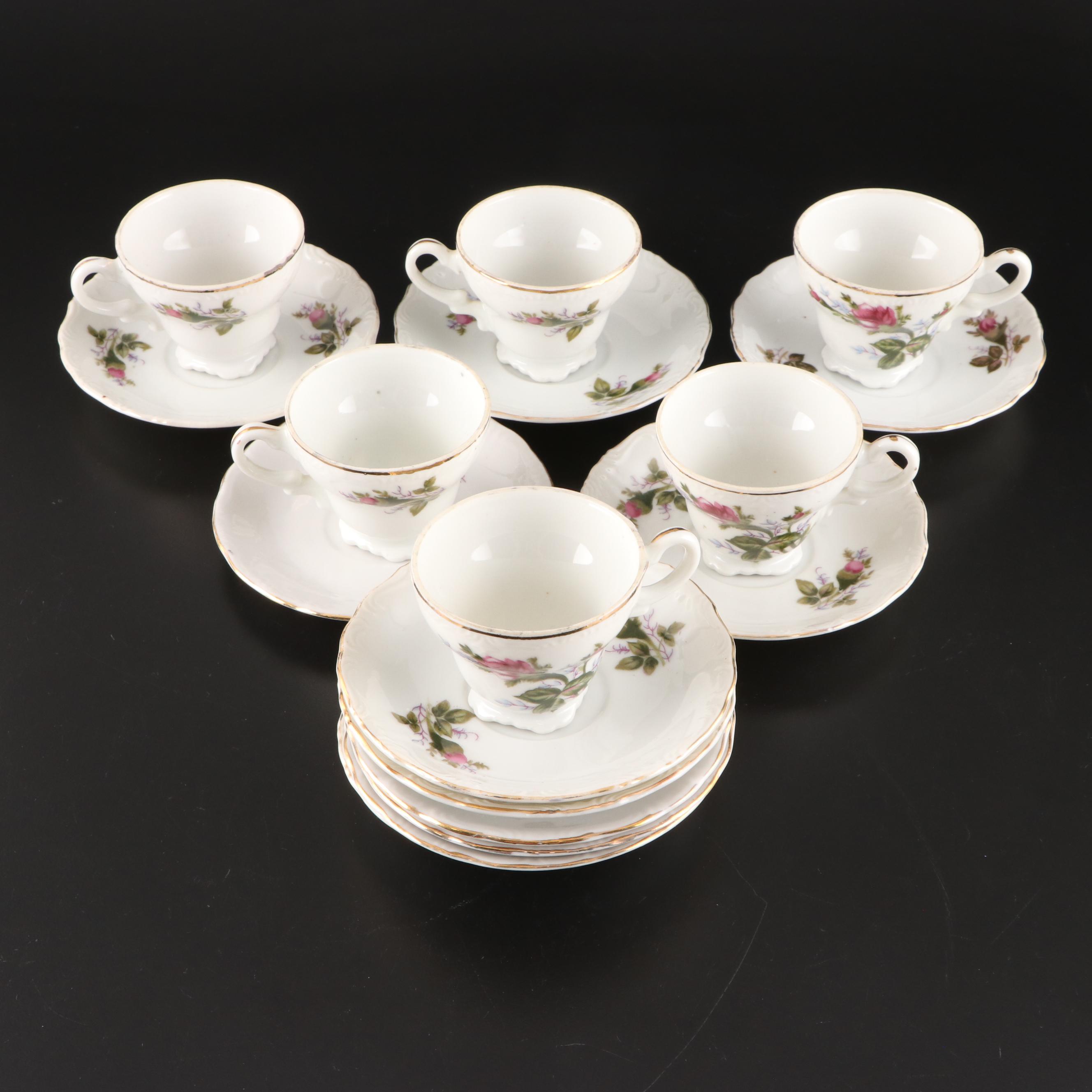 Royal Dover Teacups and Saucers with Other Floral Pattern Porcelain Tableware