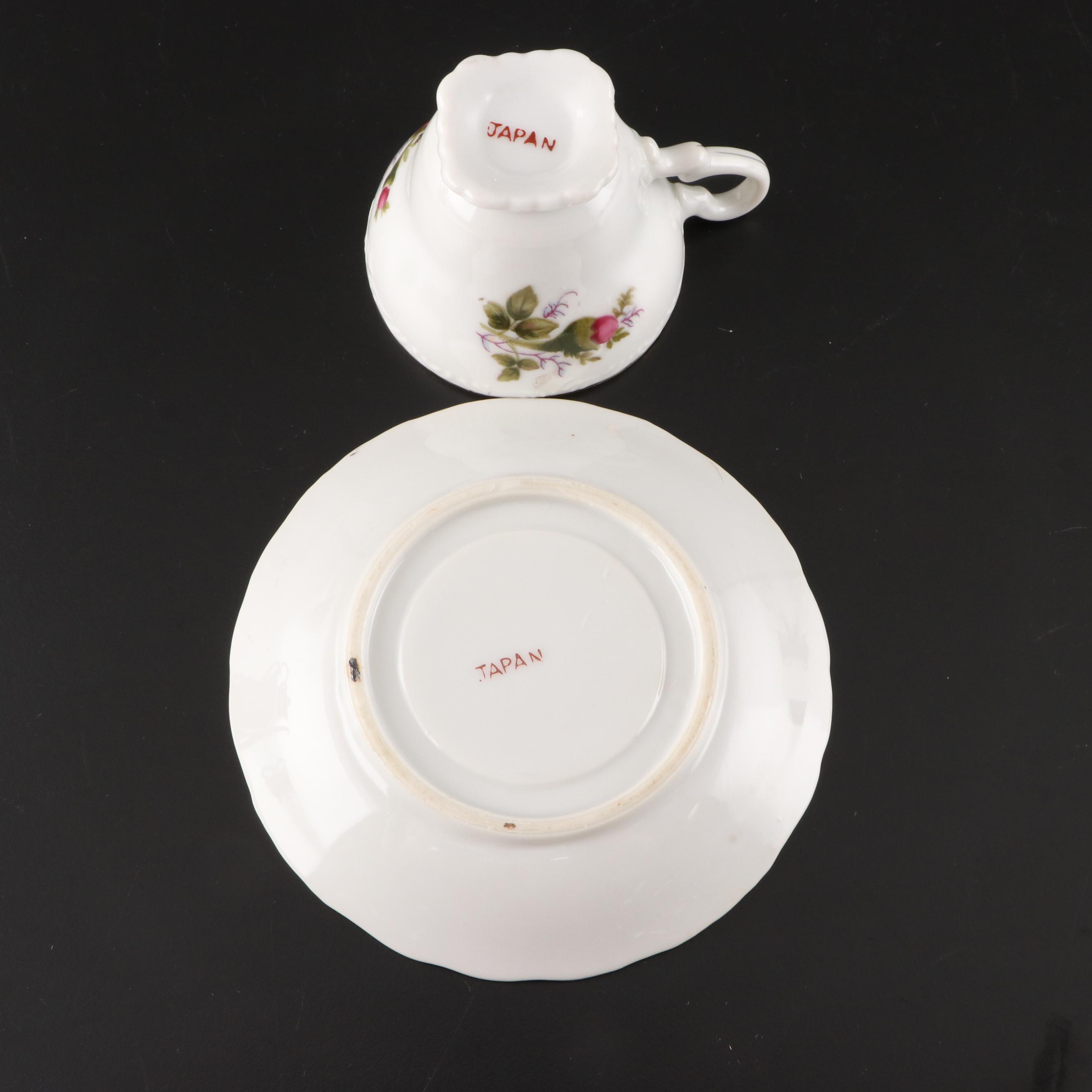 Royal Dover Teacups and Saucers with Other Floral Pattern Porcelain Tableware