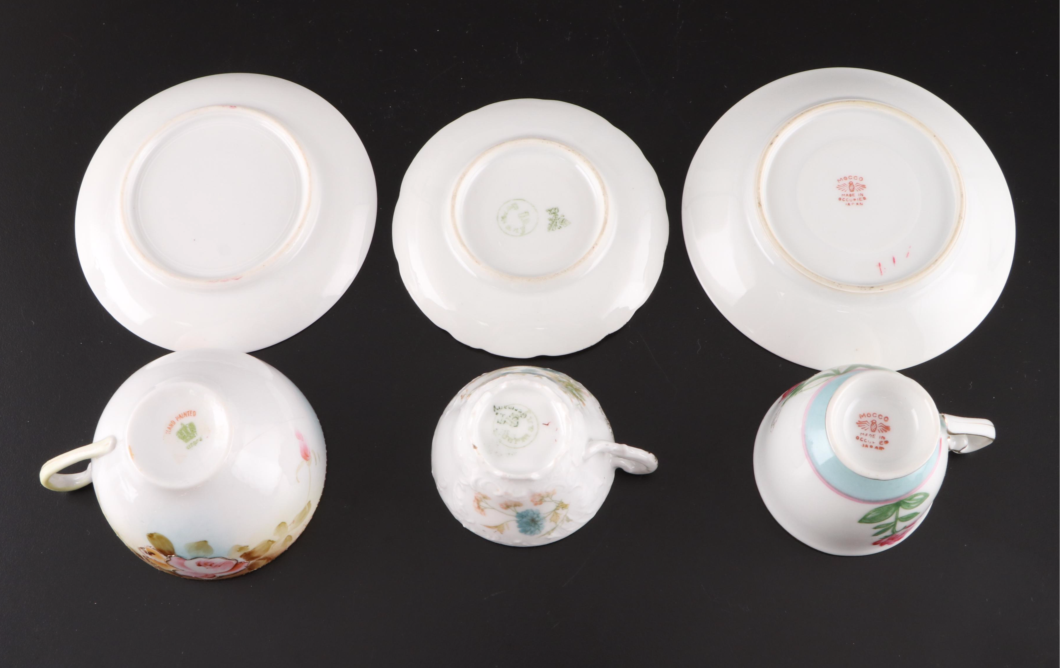 Royal Dover Teacups and Saucers with Other Floral Pattern Porcelain Tableware