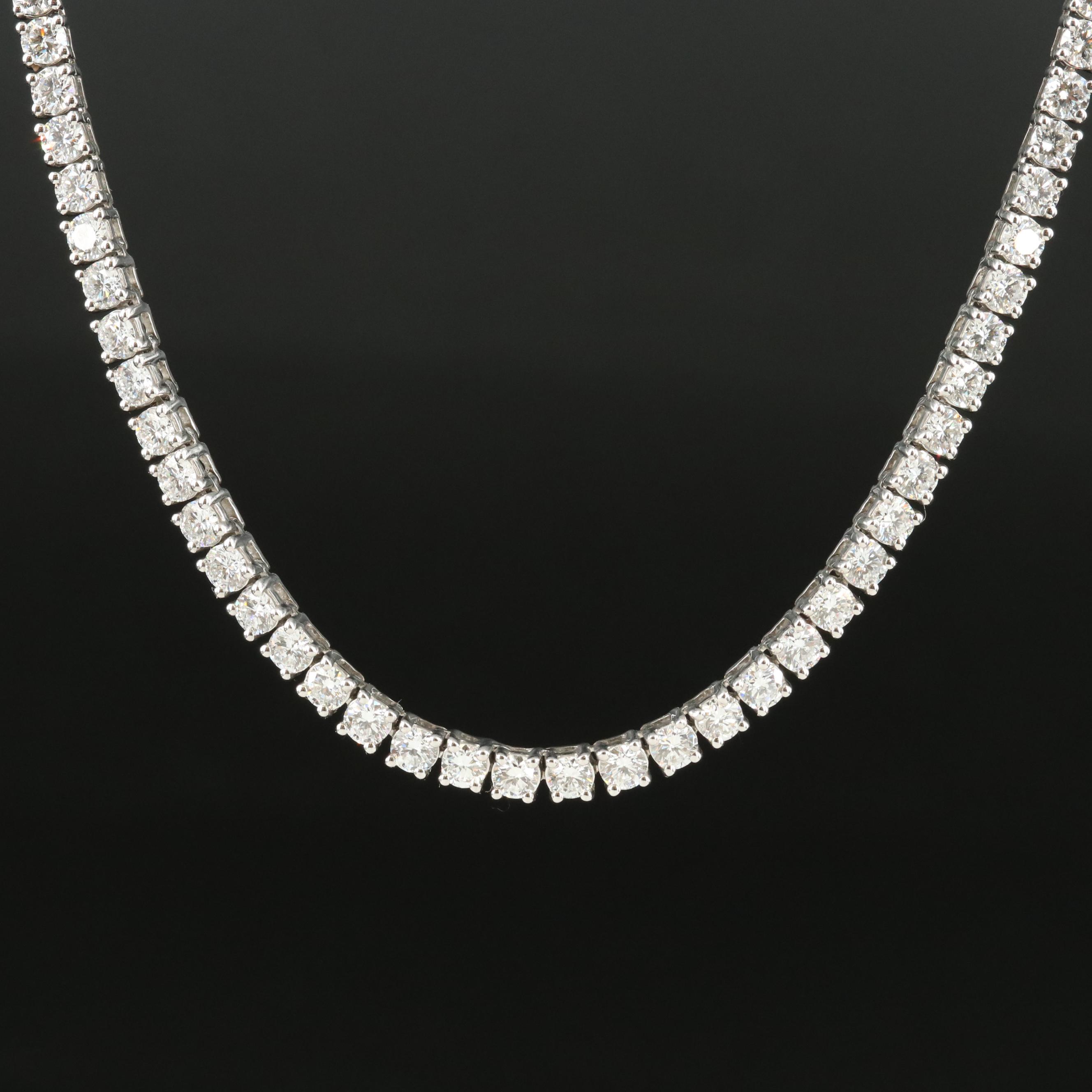 14K 9.96 CTW Lab Grown Diamond Rivière Necklace