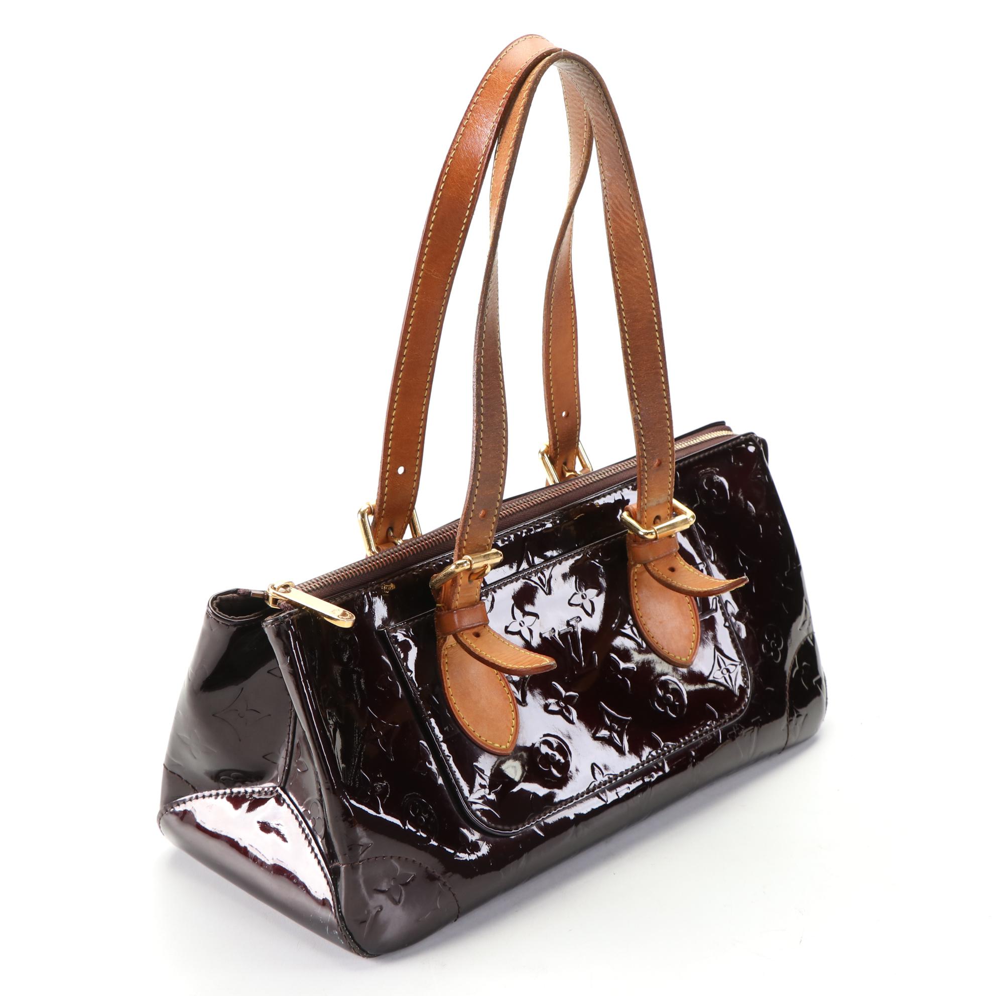 Louis Vuitton Rosewood Avenue Handbag in Amarante Monogram Vernis