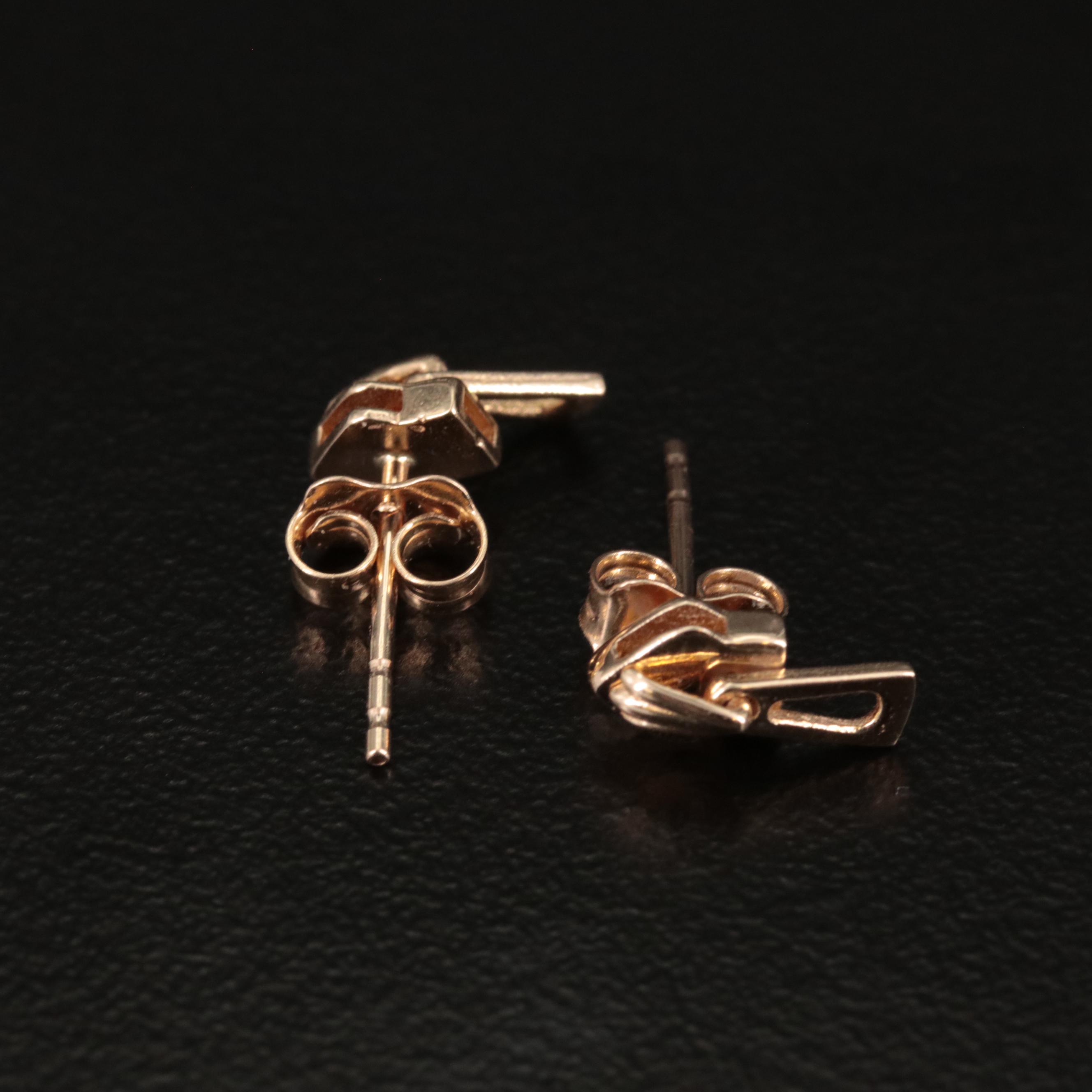 14K Zipper Stud Earrings
