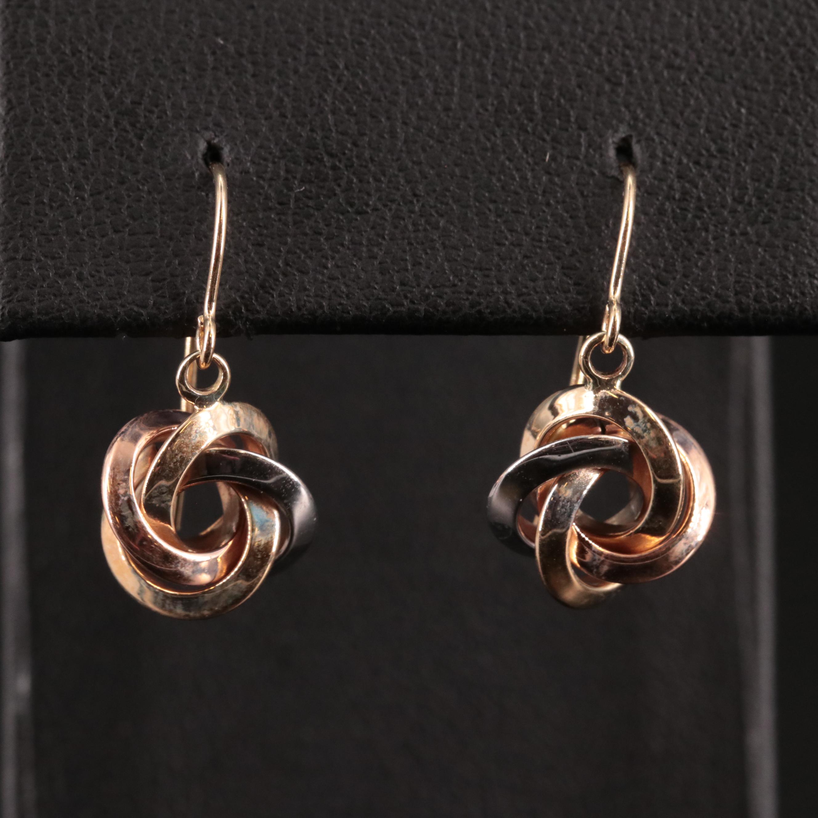 14K Twisted Drop Earrings