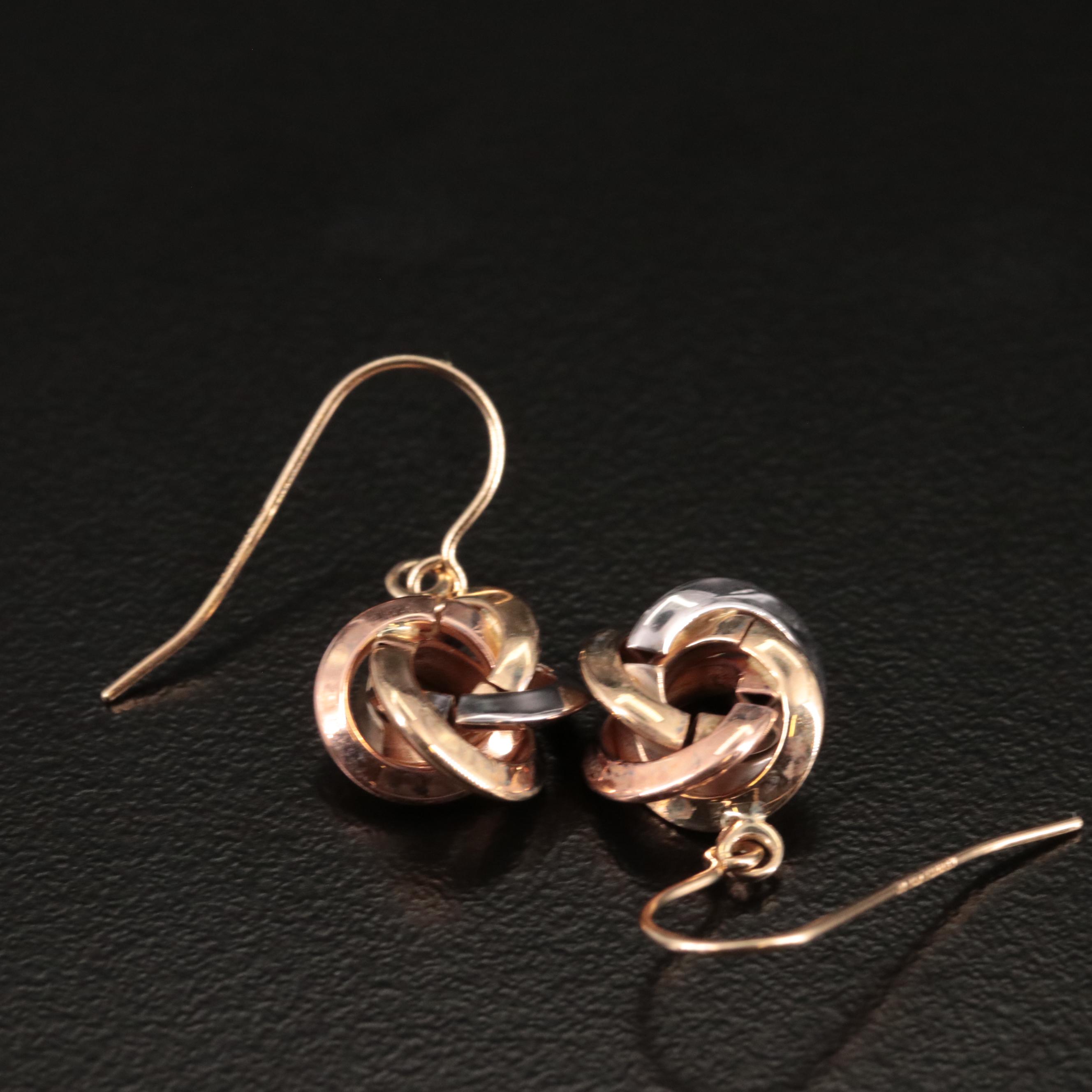 14K Twisted Drop Earrings