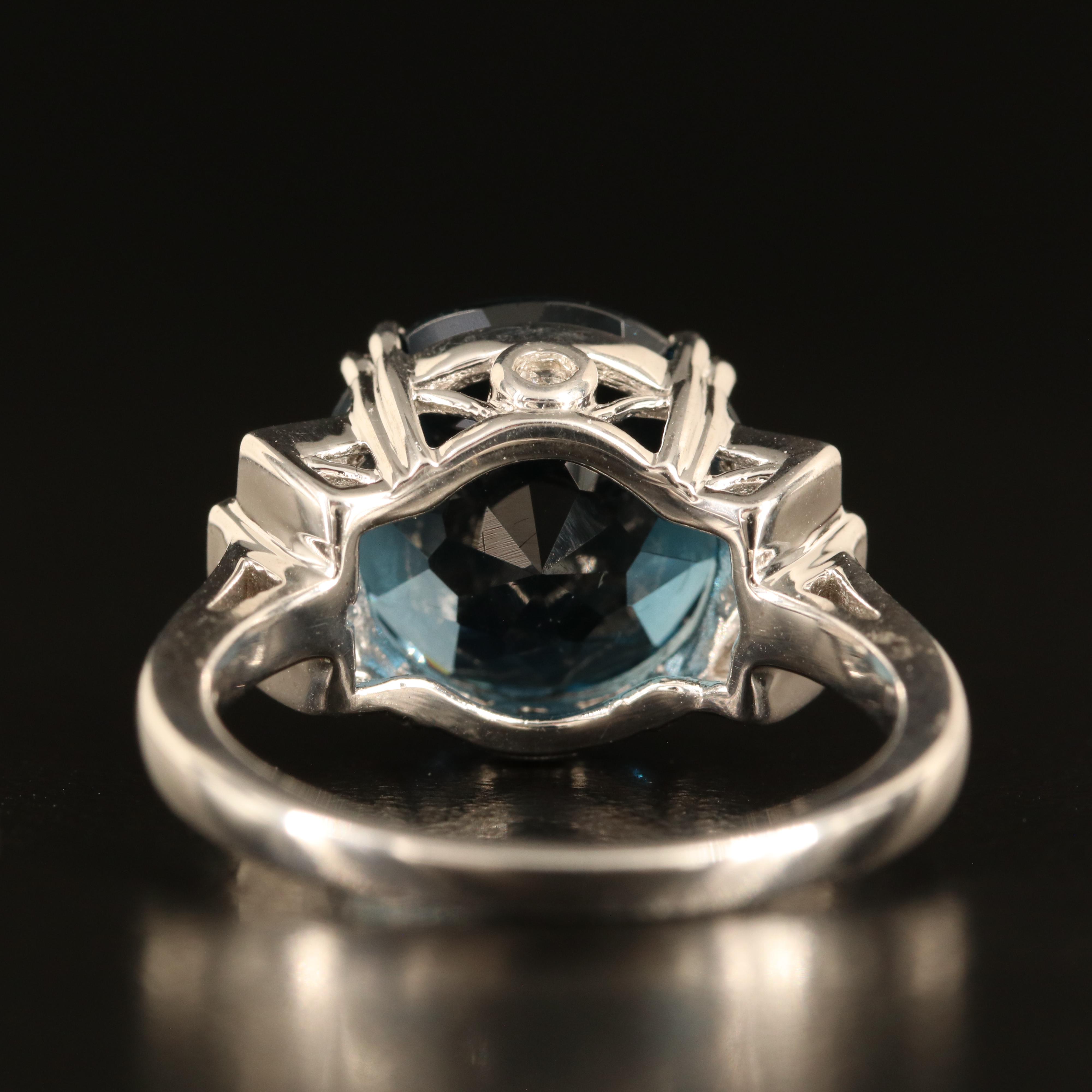 Sterling London Blue and White Topaz Ring
