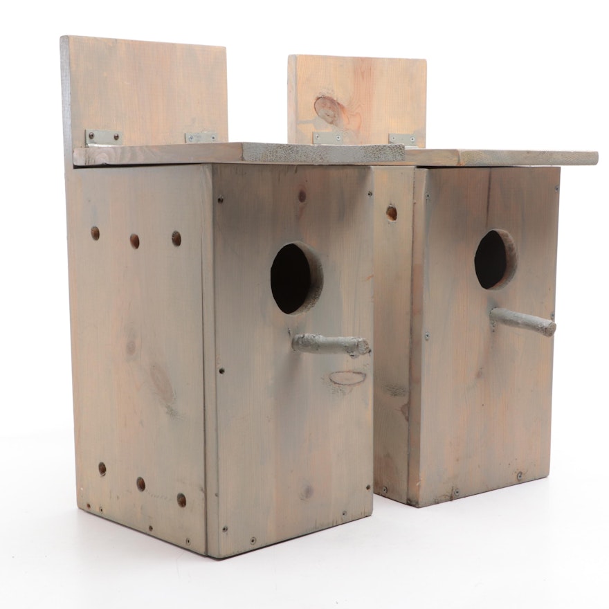 Handmade Screech Owl or Kestrel Nest Box Birdhouses