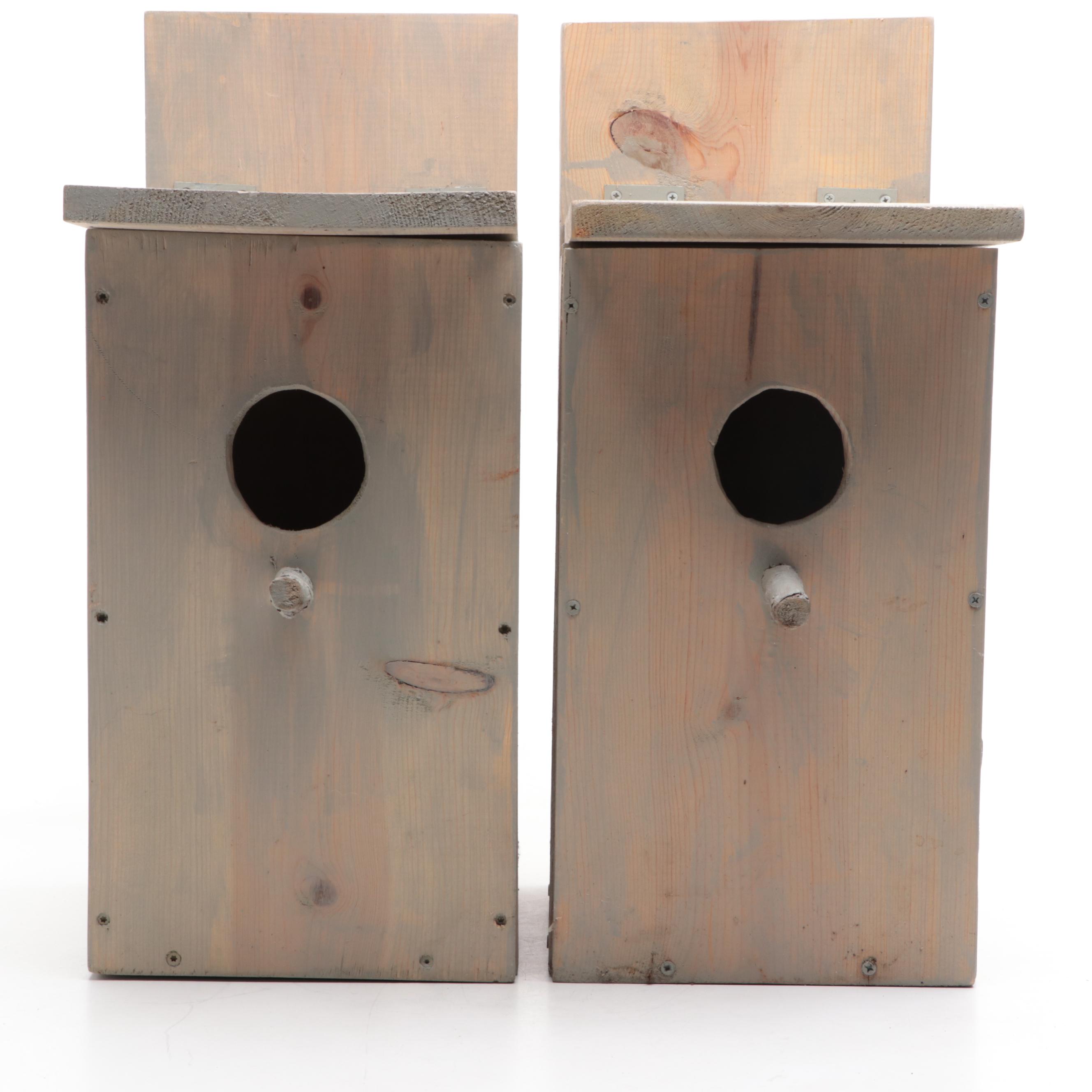 Handmade Screech Owl or Kestrel Nest Box Birdhouses