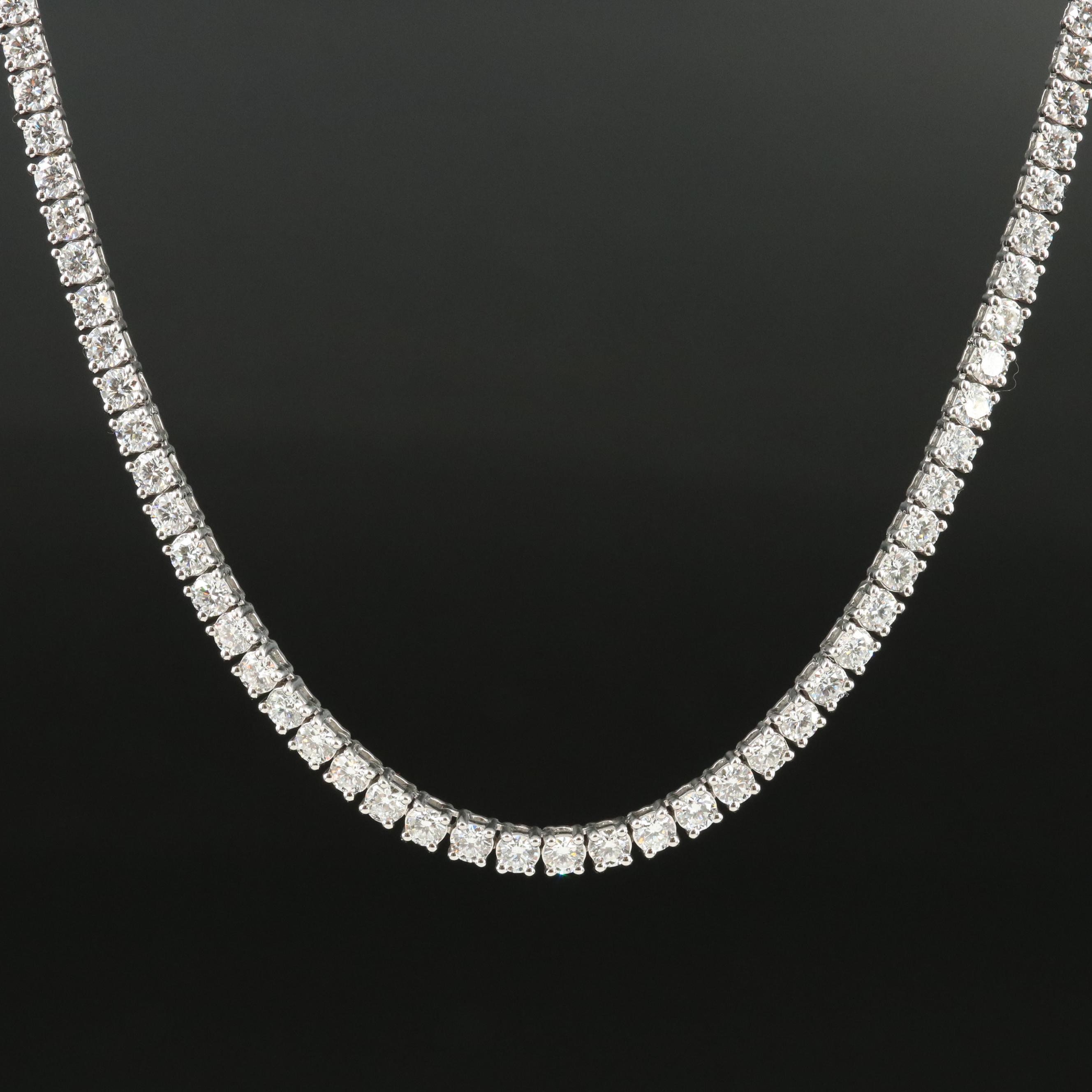 14K 10.00 CTW Lab Grown Diamond Rivière Necklace