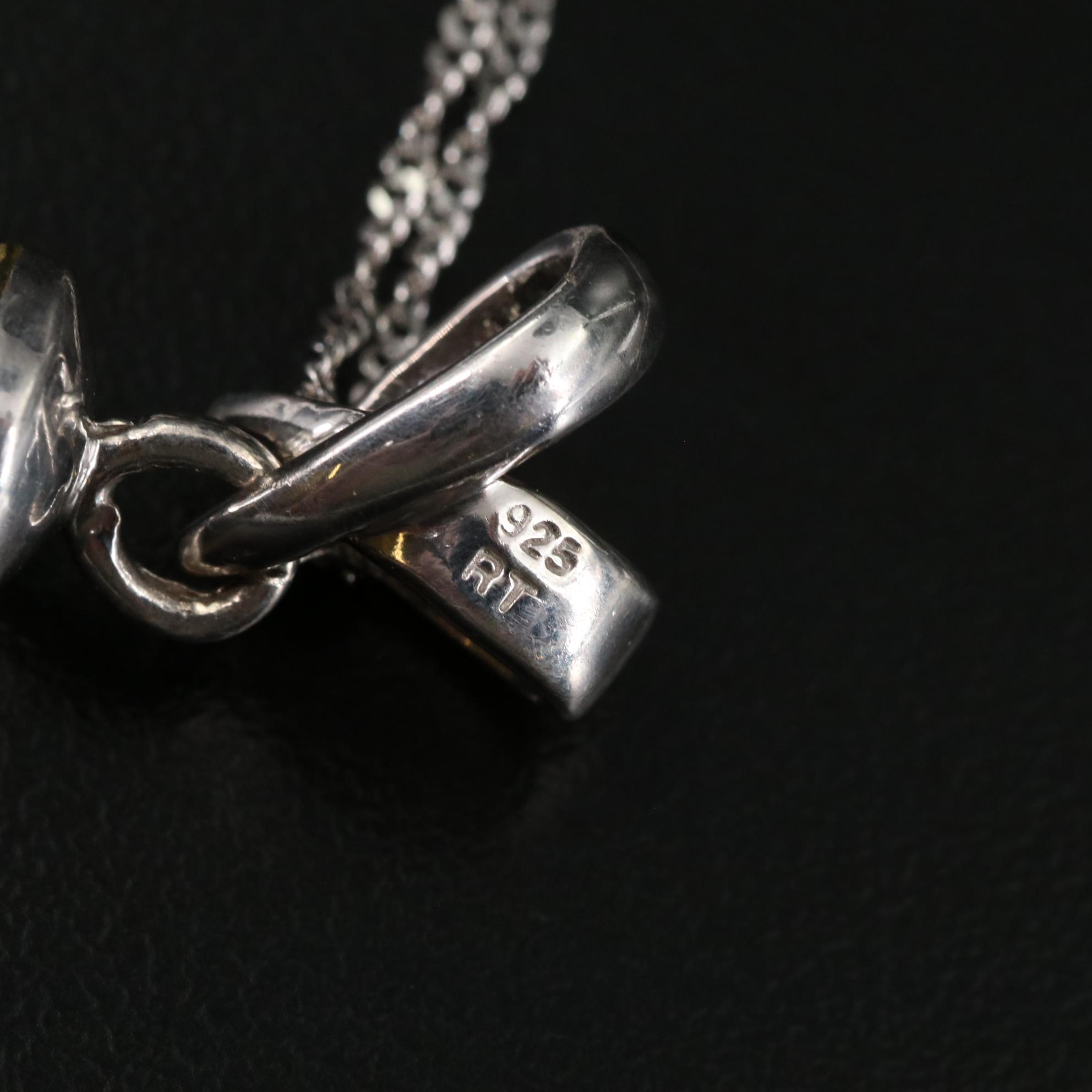 Sterling Amethyst, Rose Quartz, Citrine, and Additional Gems Pendant Necklace