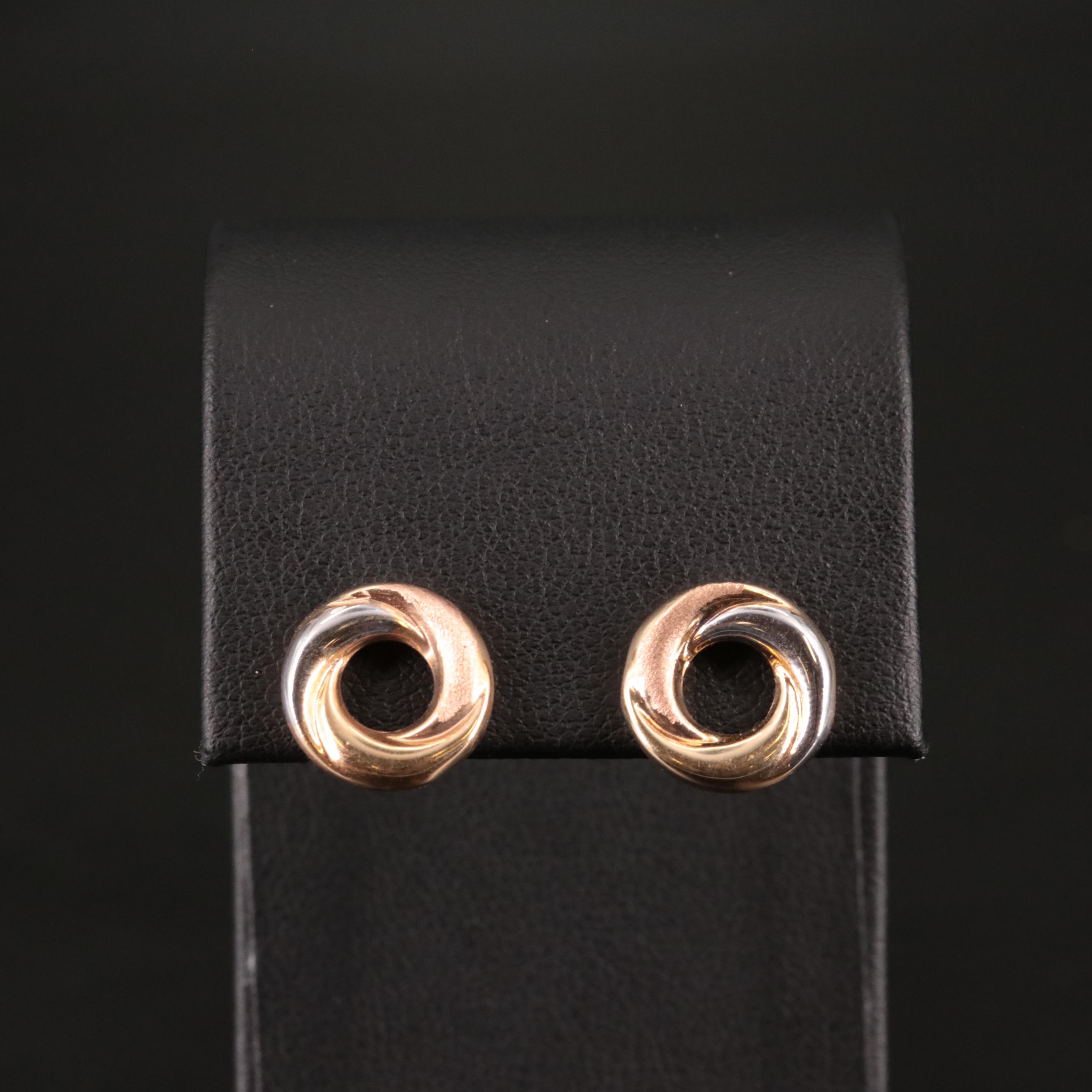 10K Twisted Hoop Door Knocker Earrings