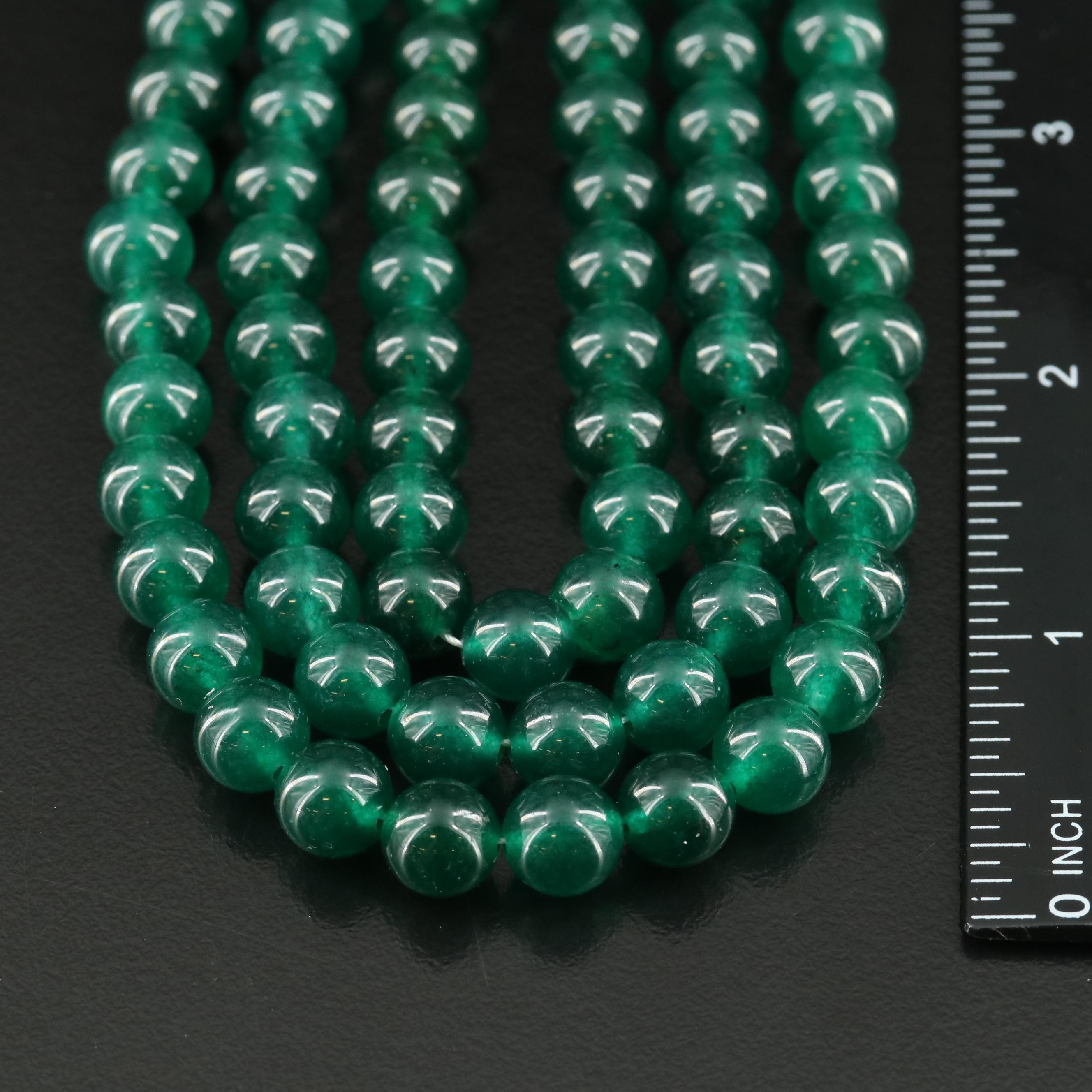 Quartz Bead Triple Strand Necklace