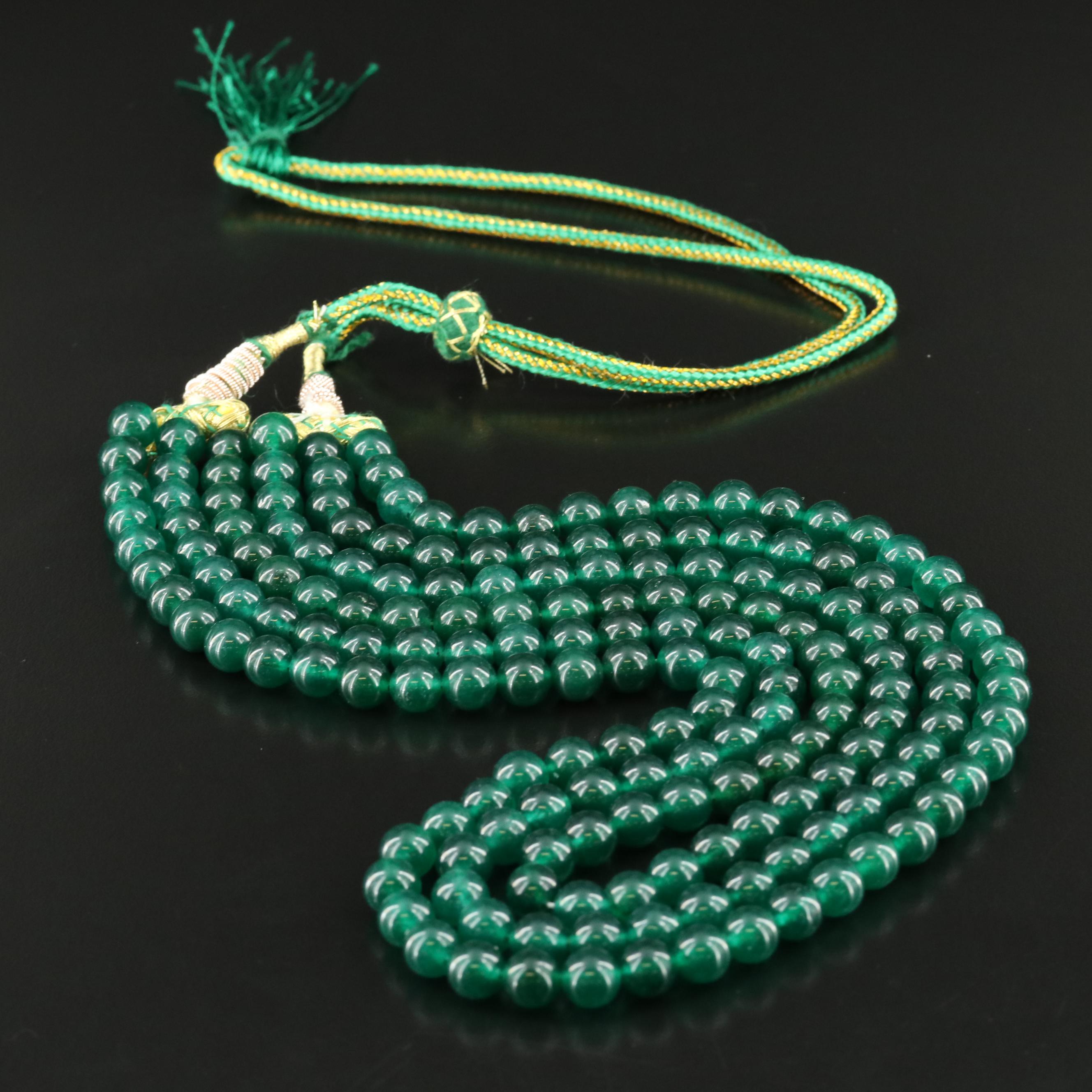 Quartz Bead Triple Strand Necklace