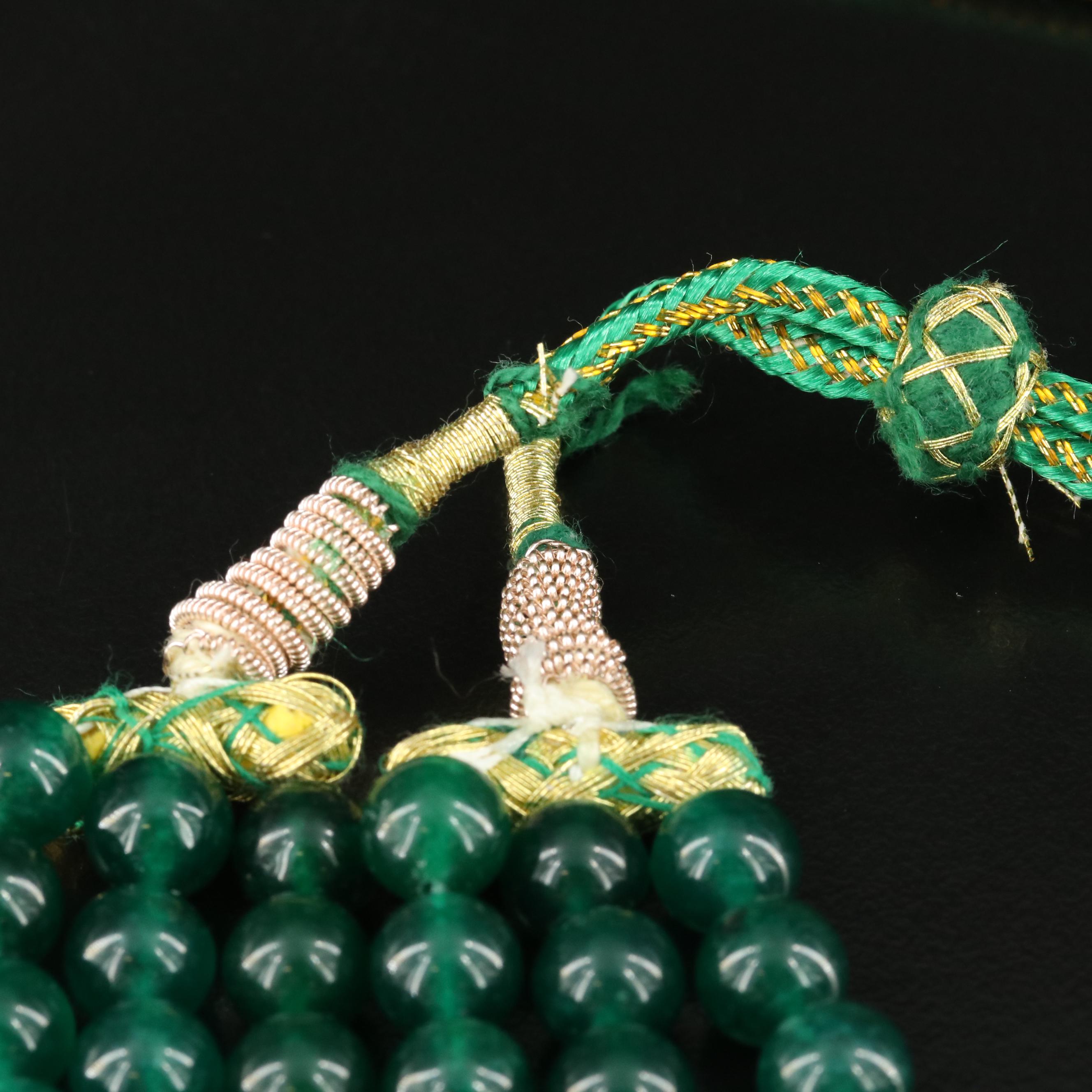 Quartz Bead Triple Strand Necklace