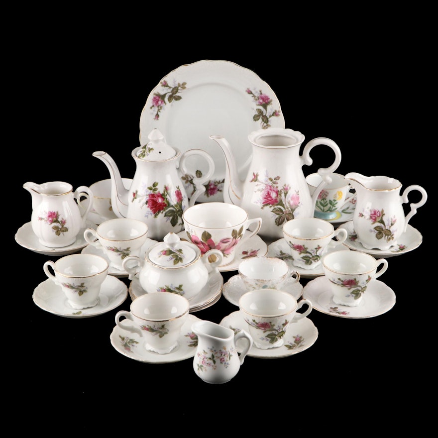 Royal Dover Teacups and Saucers with Other Floral Pattern Porcelain Tableware