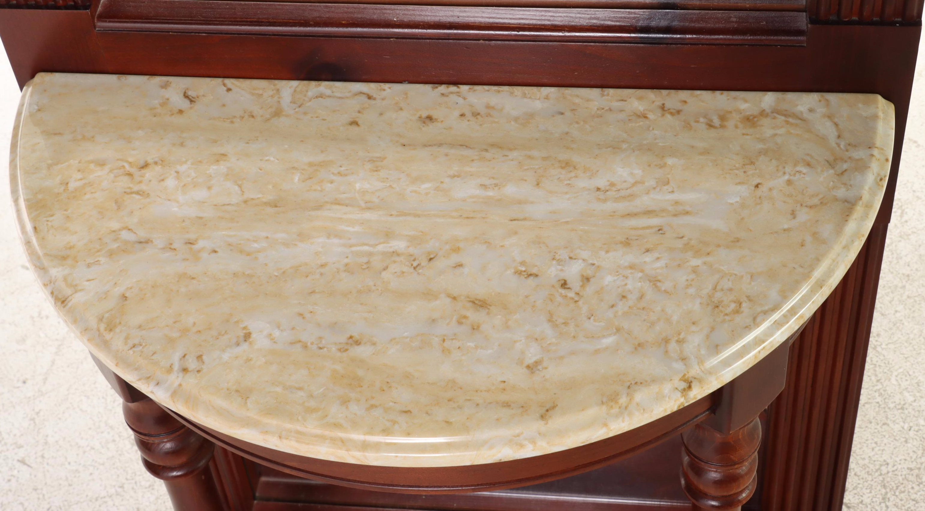 Pulaski Furniture Colonial Style Cherrywood-Stained and Faux-Marble Hall Stand