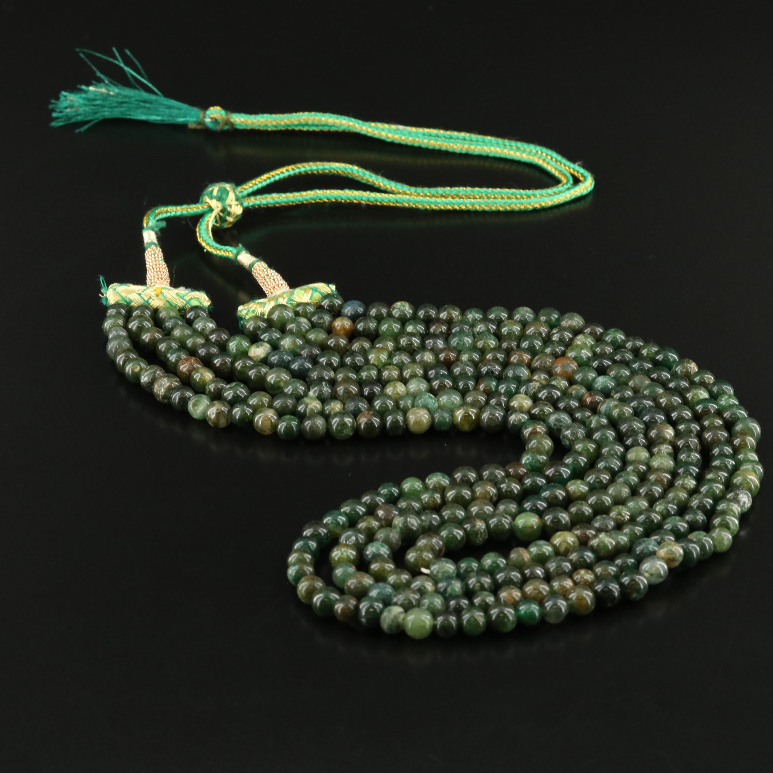 Aventurine Bead Multi-Strand Necklace