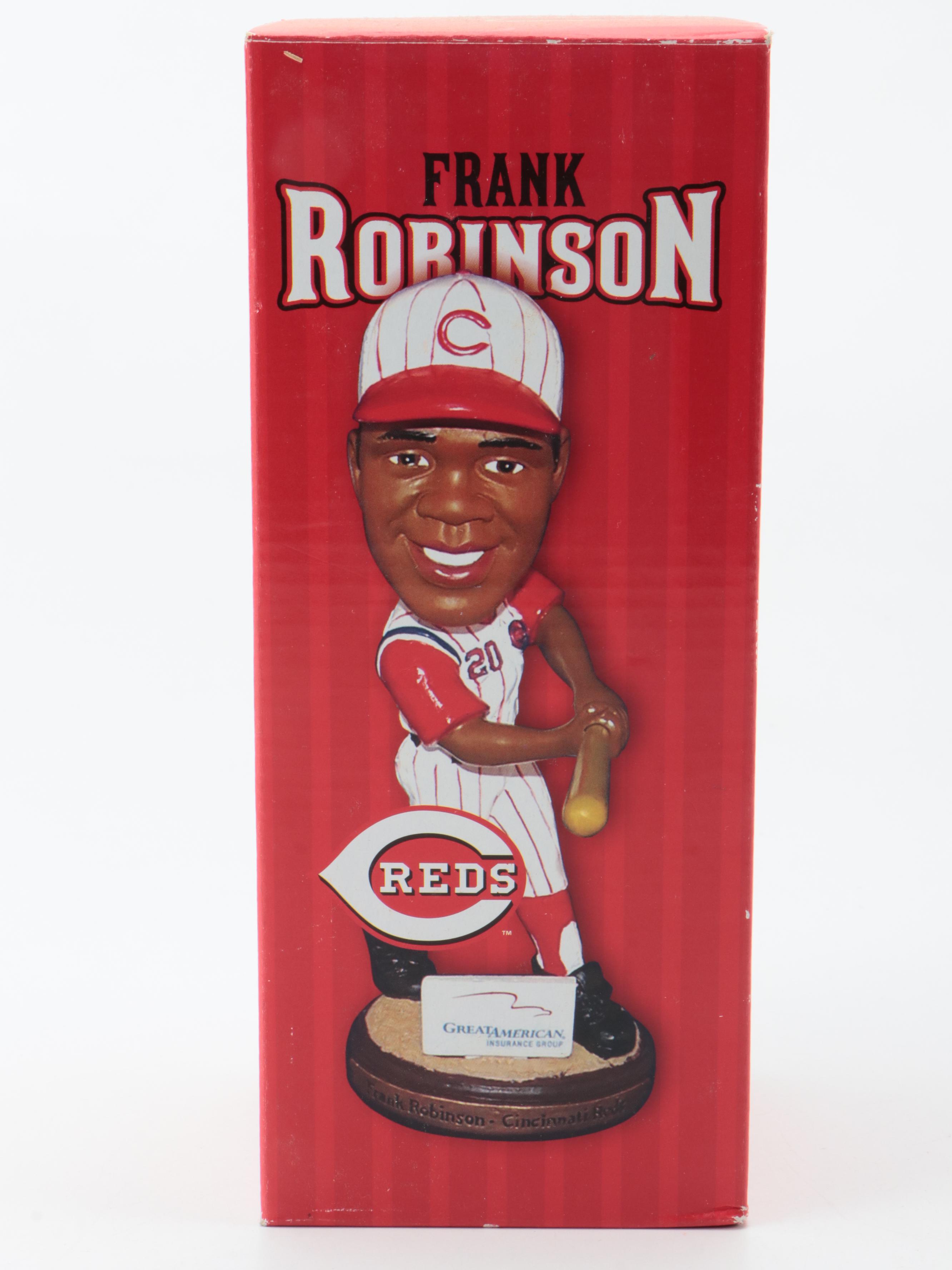 Juan Marichal Signed Rawlings Baseball with Frank Robinson Bobbleheads