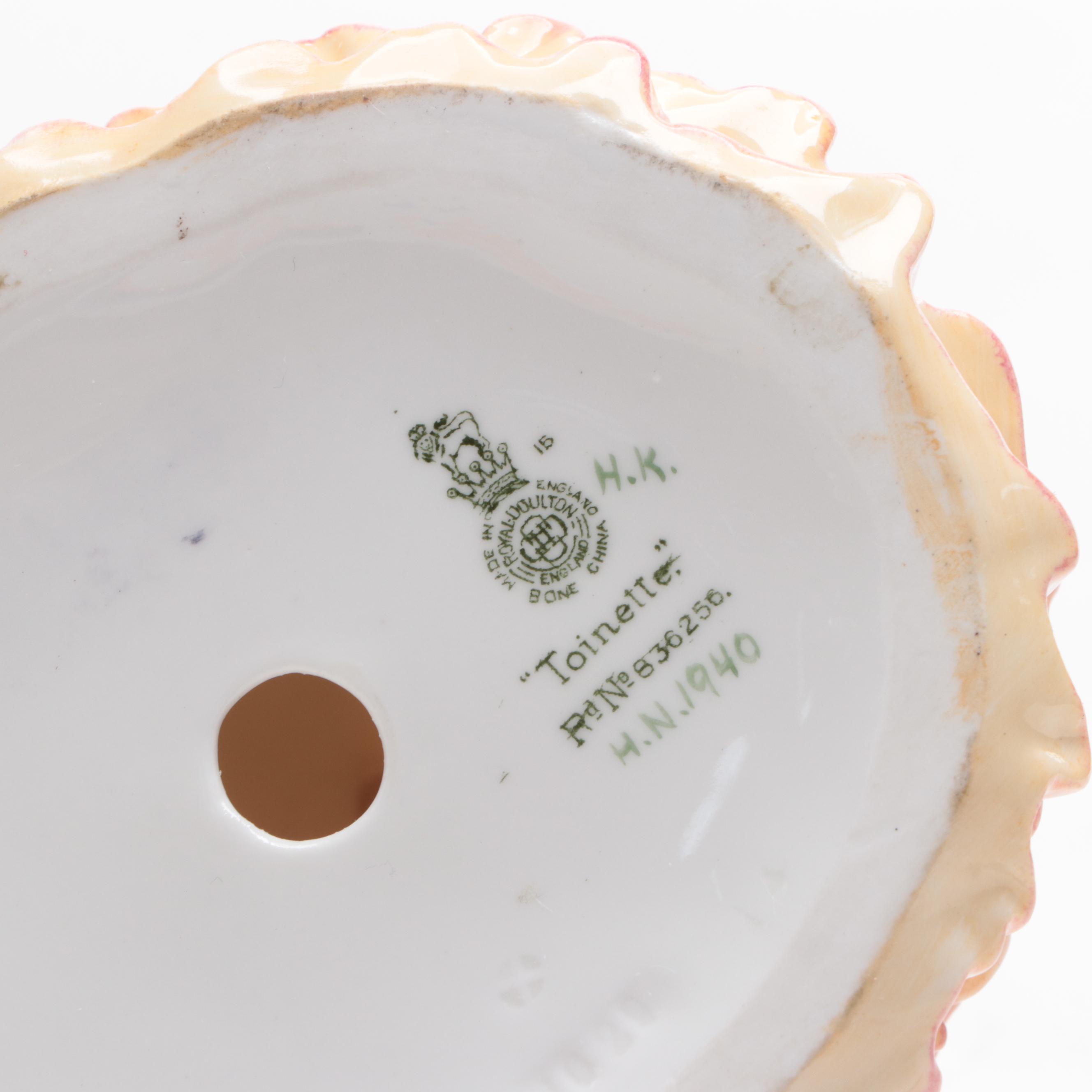 Royal Doulton  English Bone China "Toinette" Figurine, Mid-20th Century