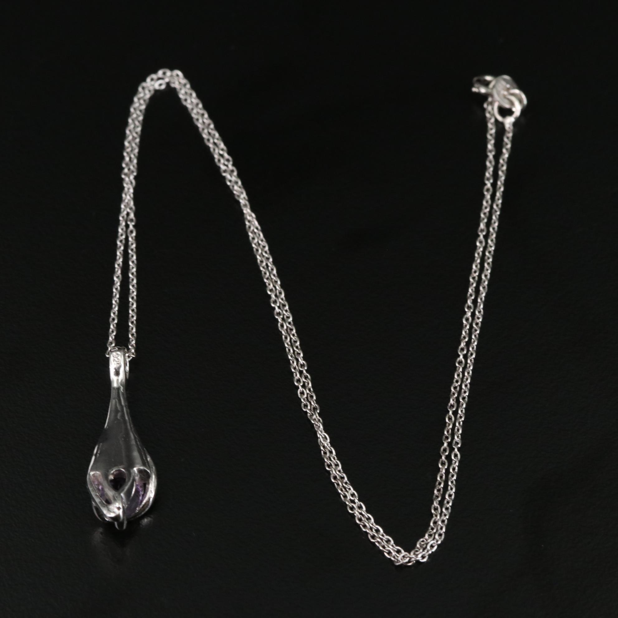 Sterling Amethyst Pendant Necklace