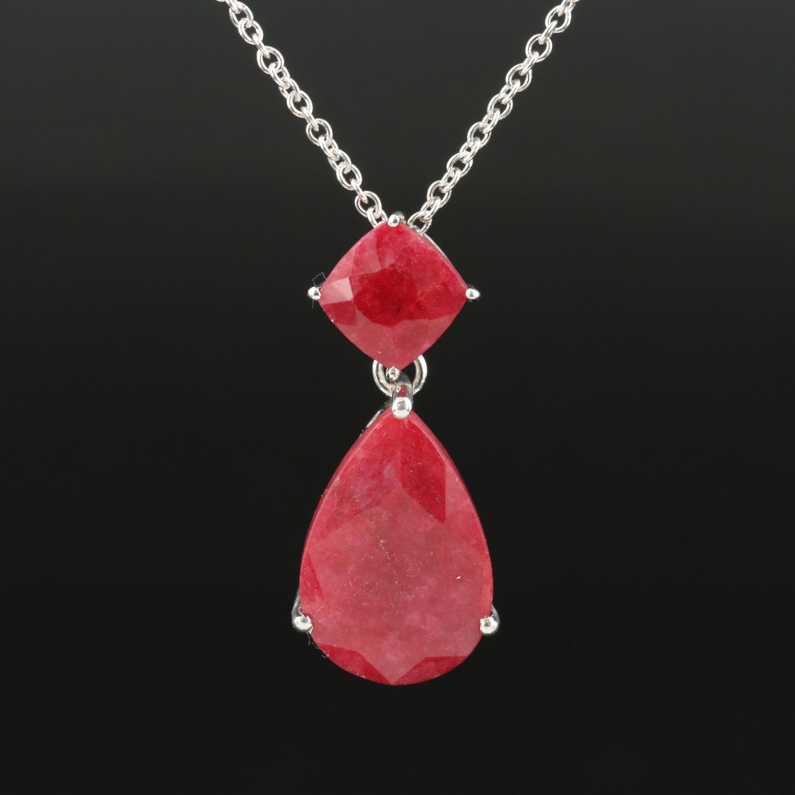 Sterling Beryl Pendant Necklace