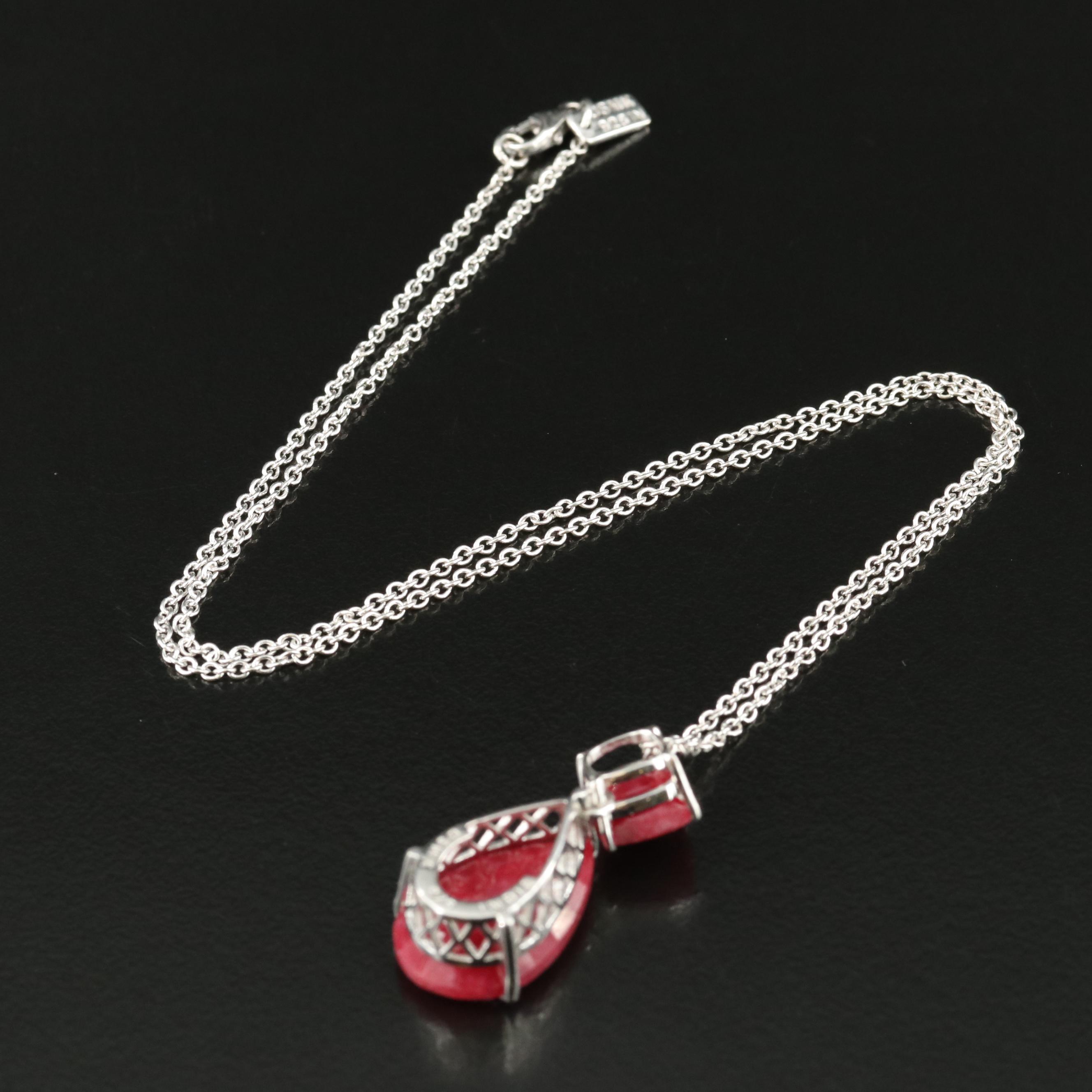 Sterling Beryl Pendant Necklace