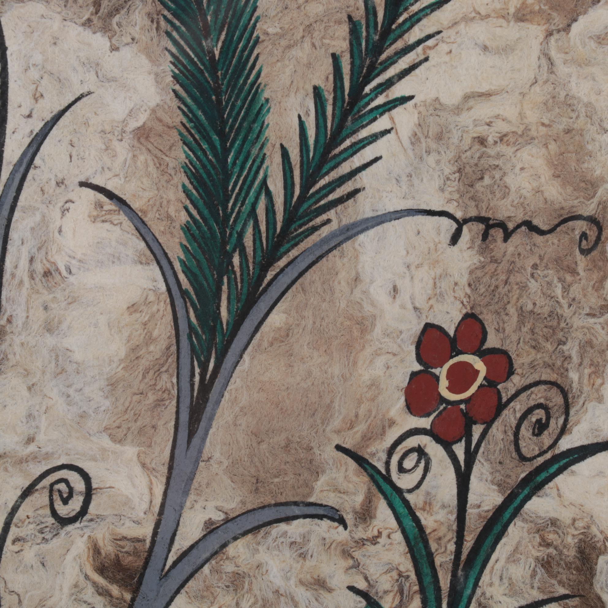 Martin Flores Diaz Folk Art Gouache Painting, Circa 1994