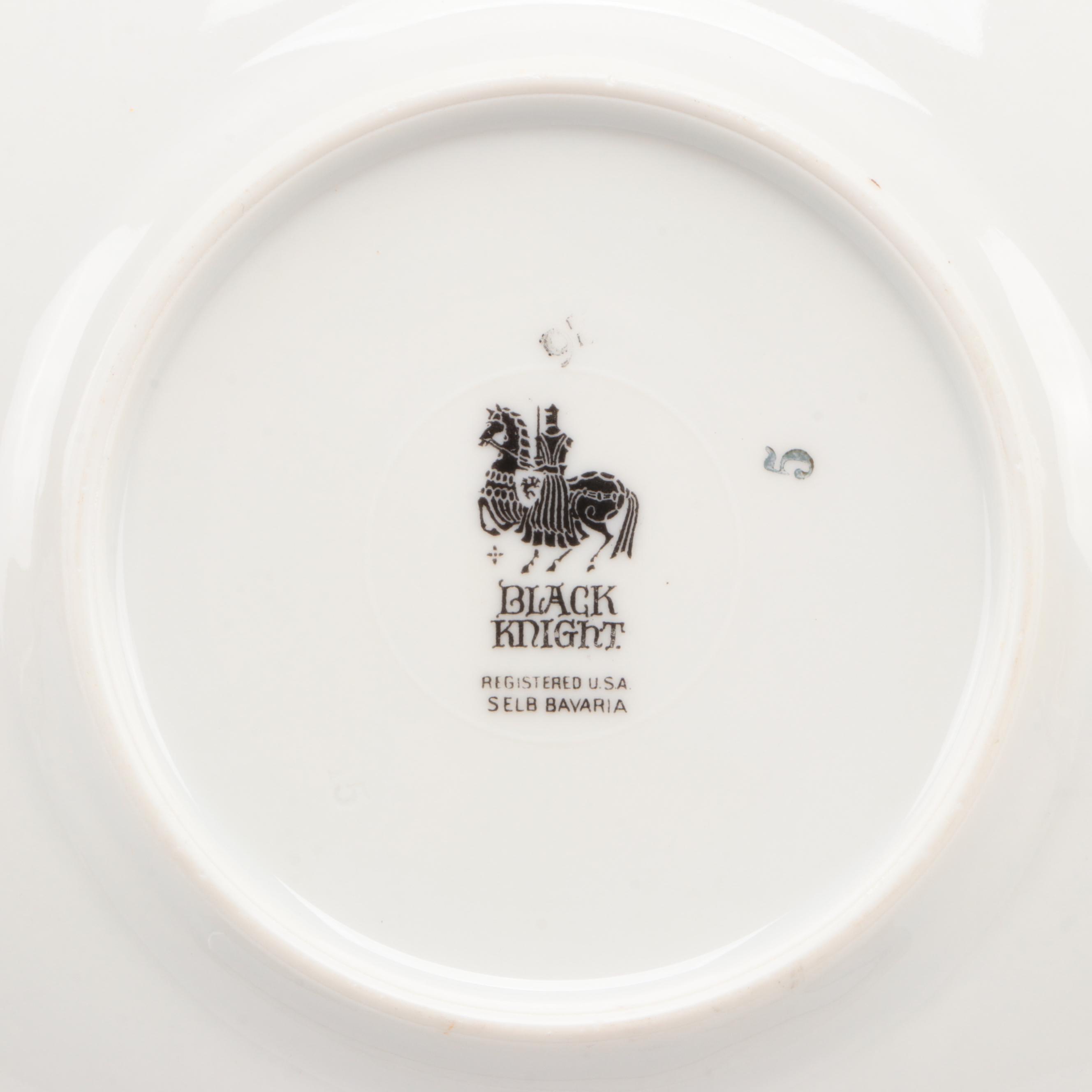 Black Knight Porcelain Plates with Limoges and Other Tableware and Accessories
