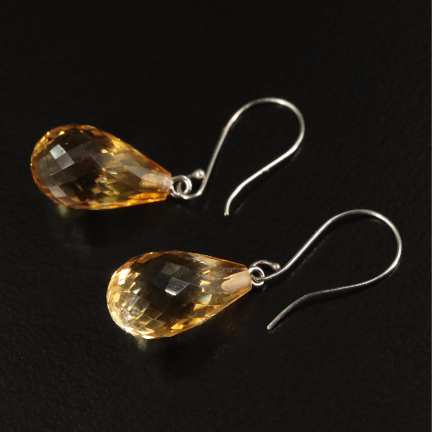 14K Citrine Drop Earrings