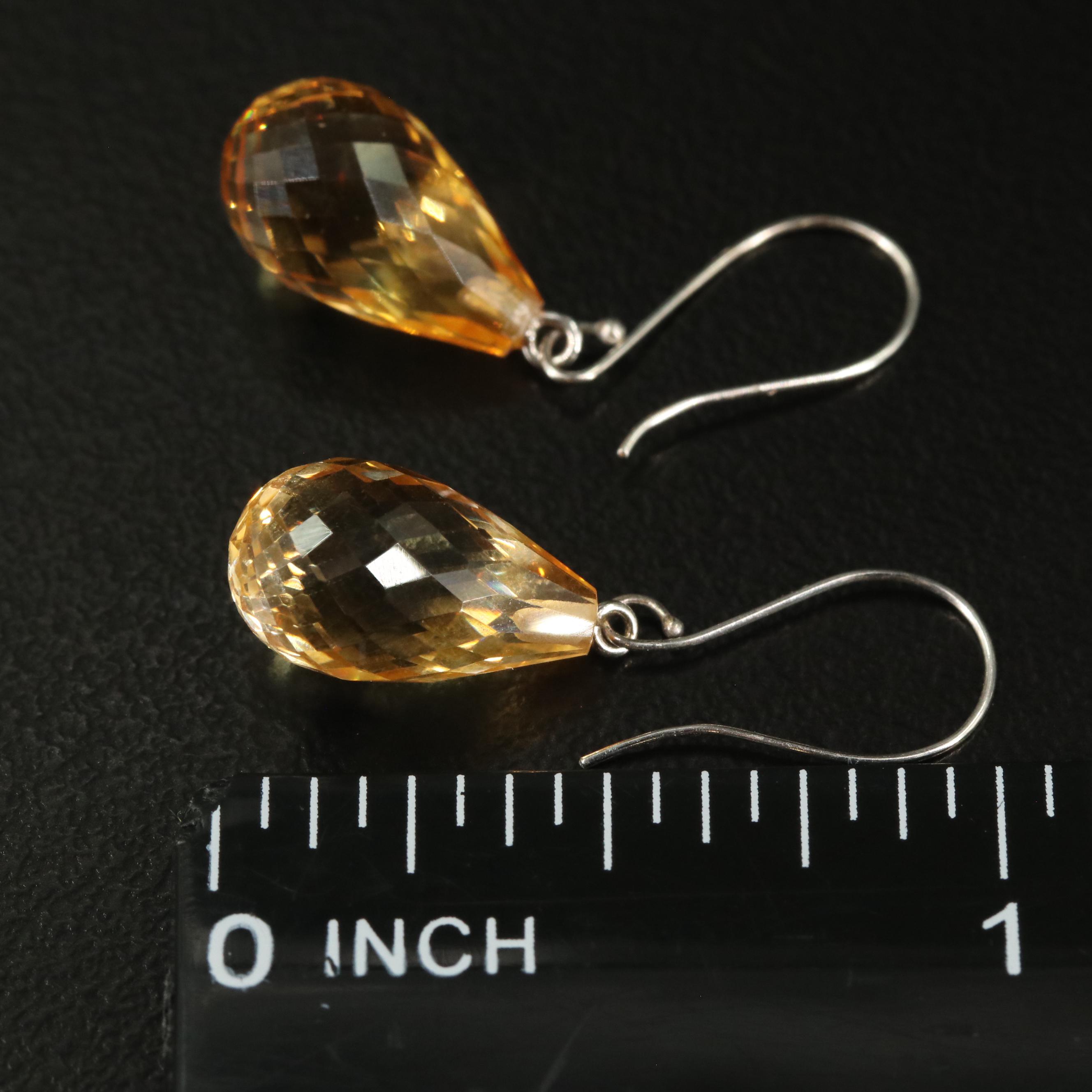 14K Citrine Drop Earrings