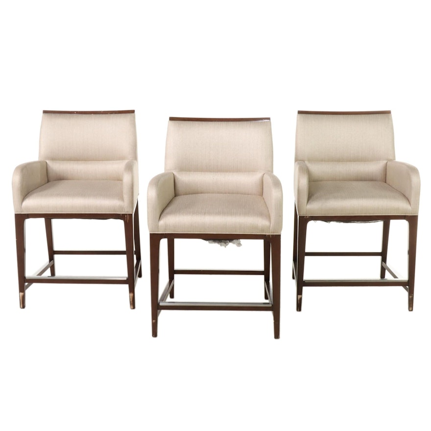 Three Lexington "MacArthur Park Upholstered "Getty" Counter Stools