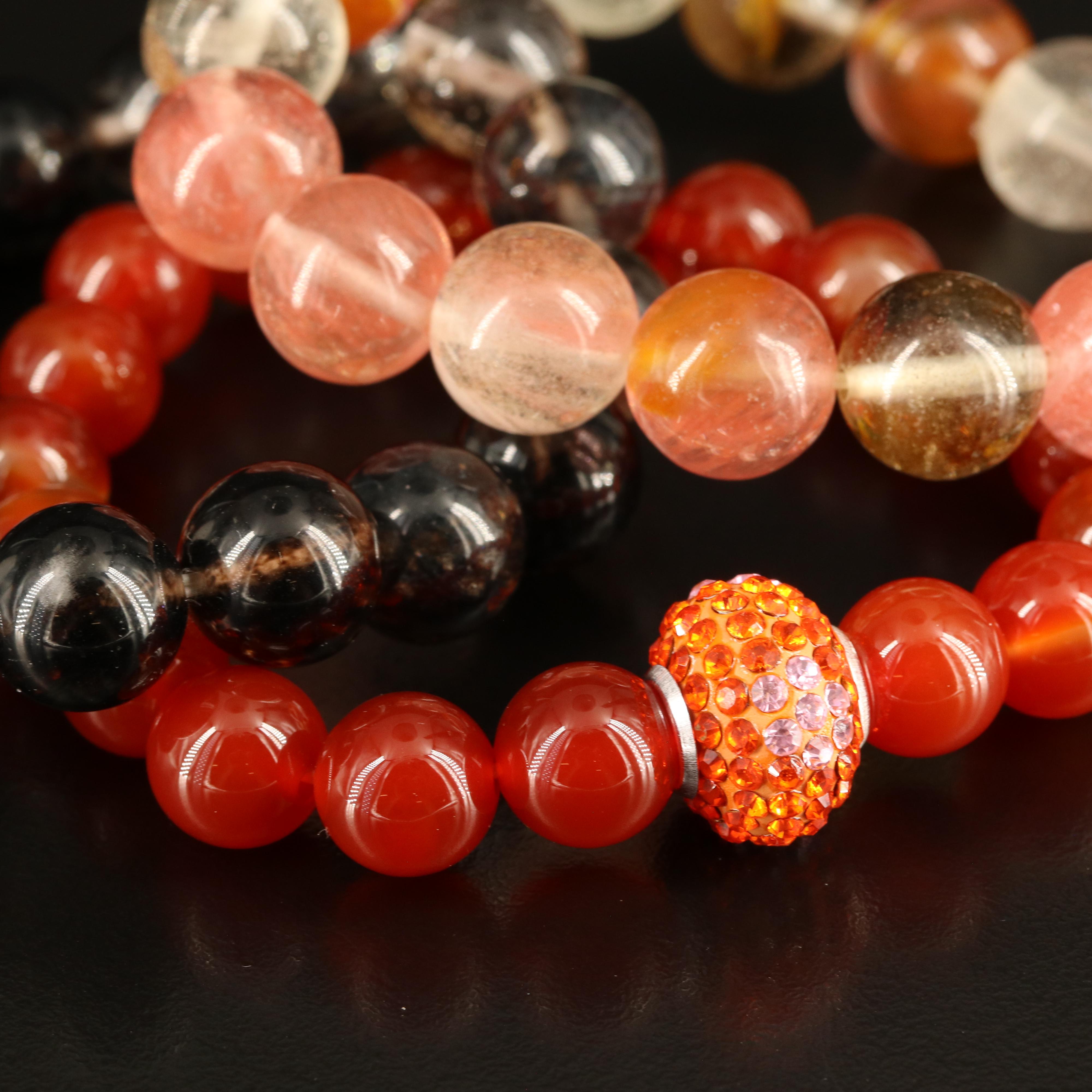 Agate and Rhinestones Featured in Bracelet Collection