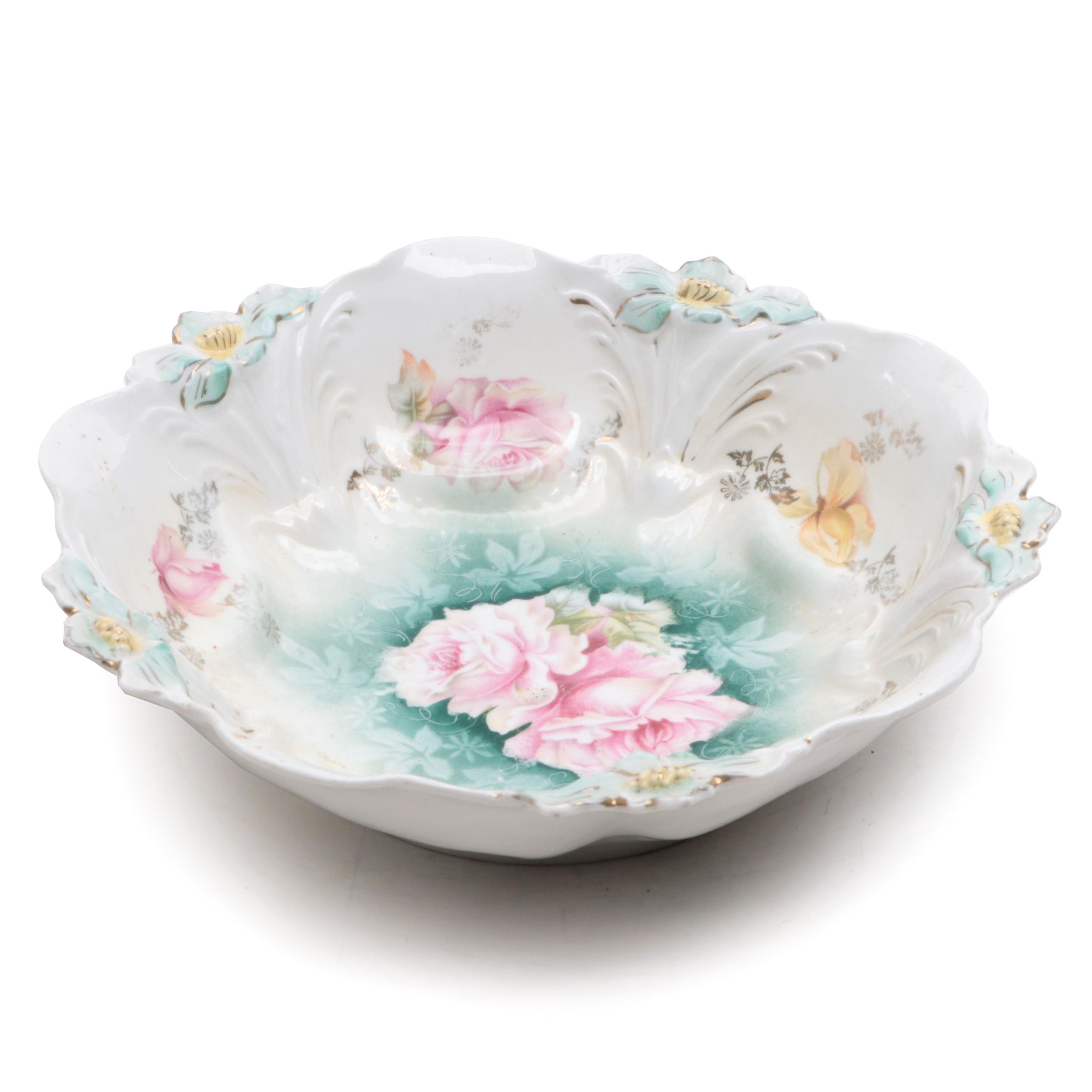 Victorian European Porcelain Bowl, Late 19th/ Early 20th Century