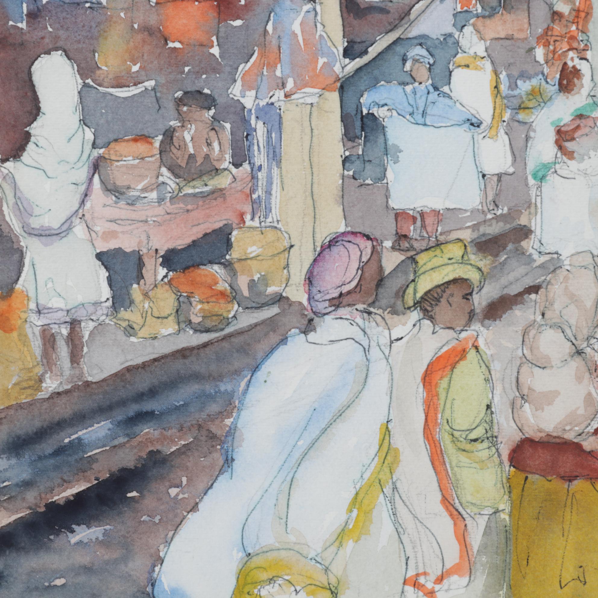 Ruth E. Dodge Watercolor Painting "Addis Ababa," 1965