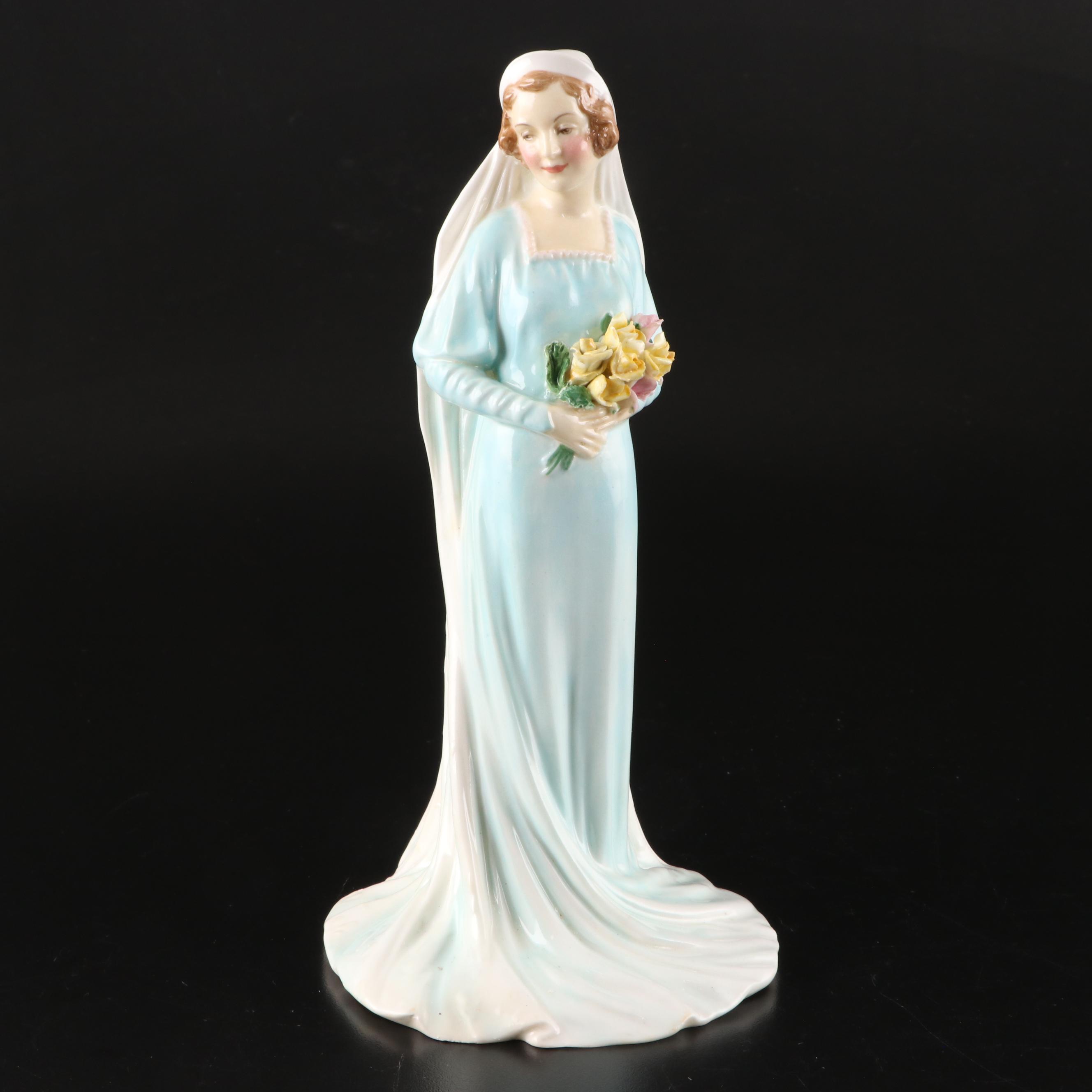 Royal Doulton "The Bride" Bone China Figurine, Mid-20th Century