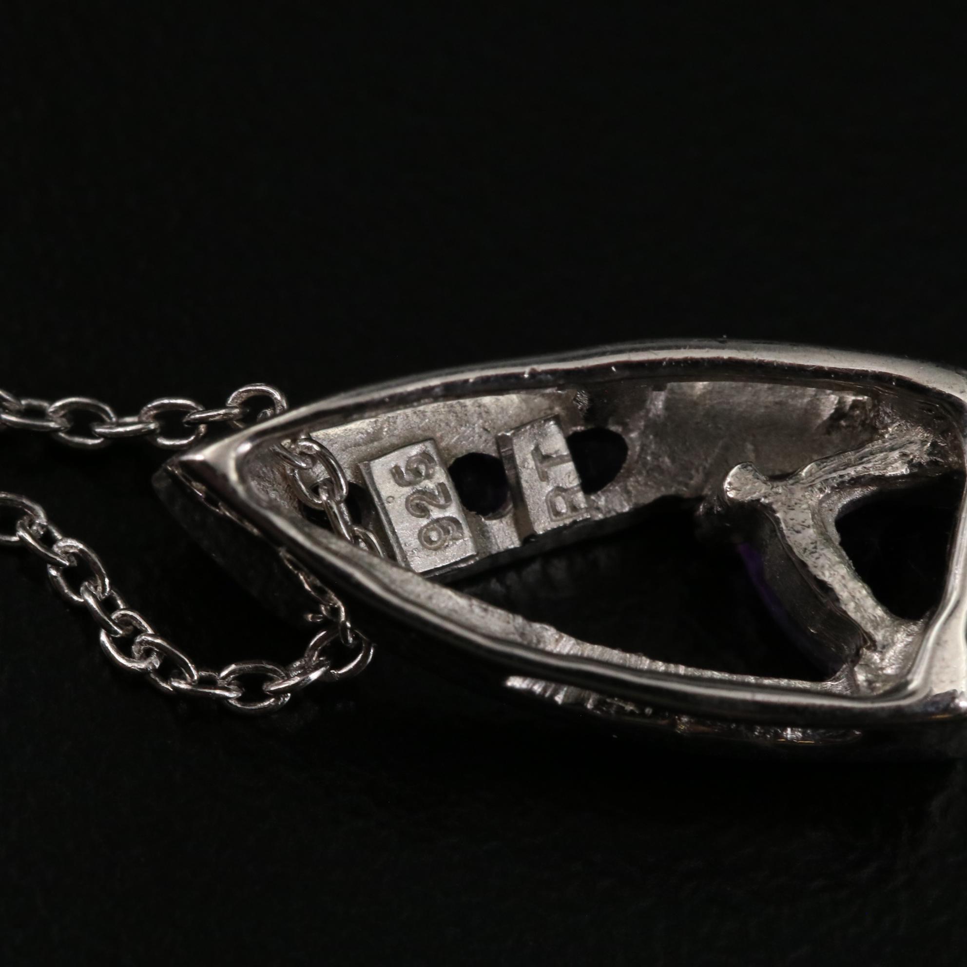 Sterling Amethyst Pendant Necklace