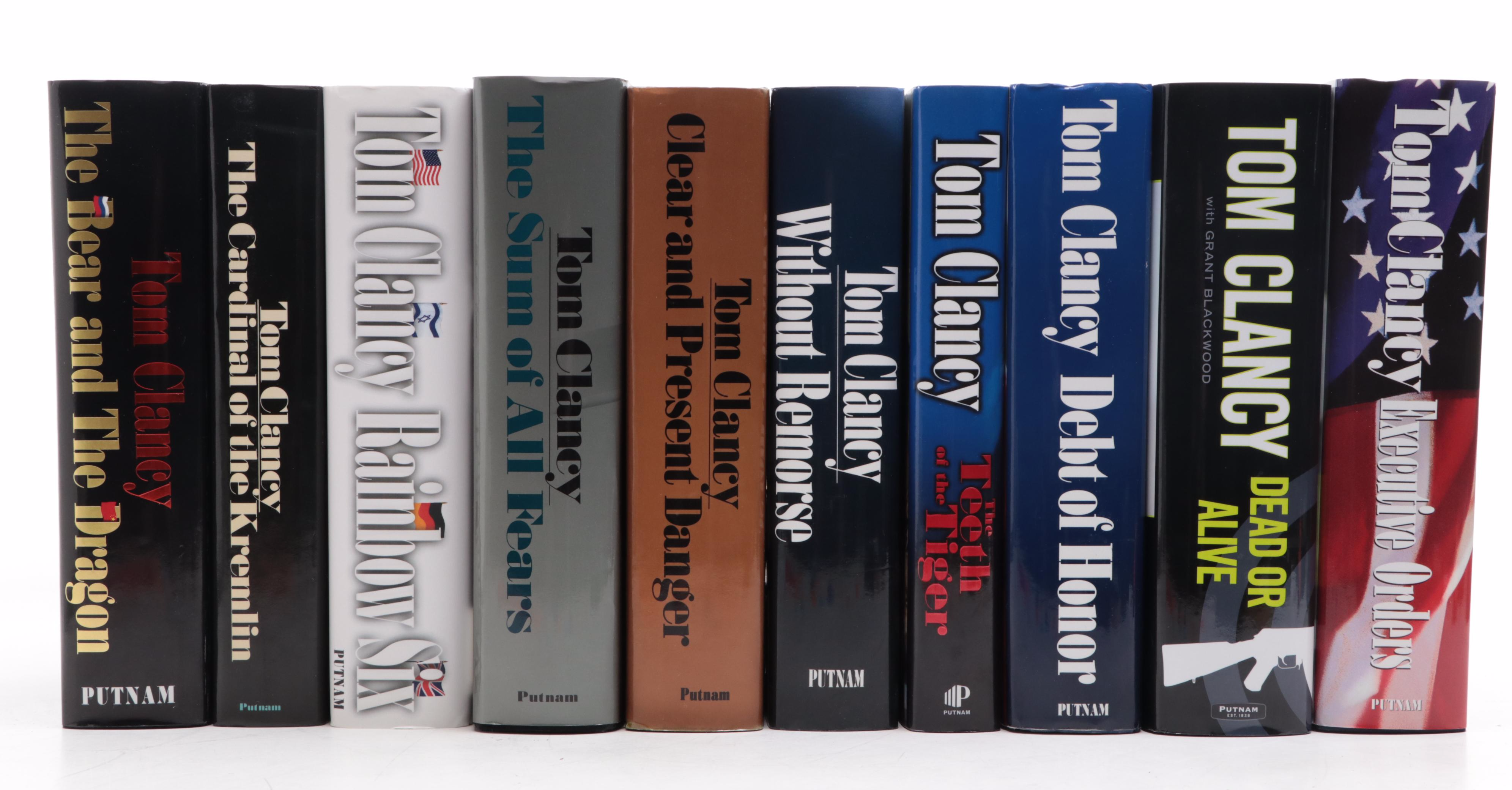 First Edition Tom Clancy Novels Including "Clear and Present Danger"