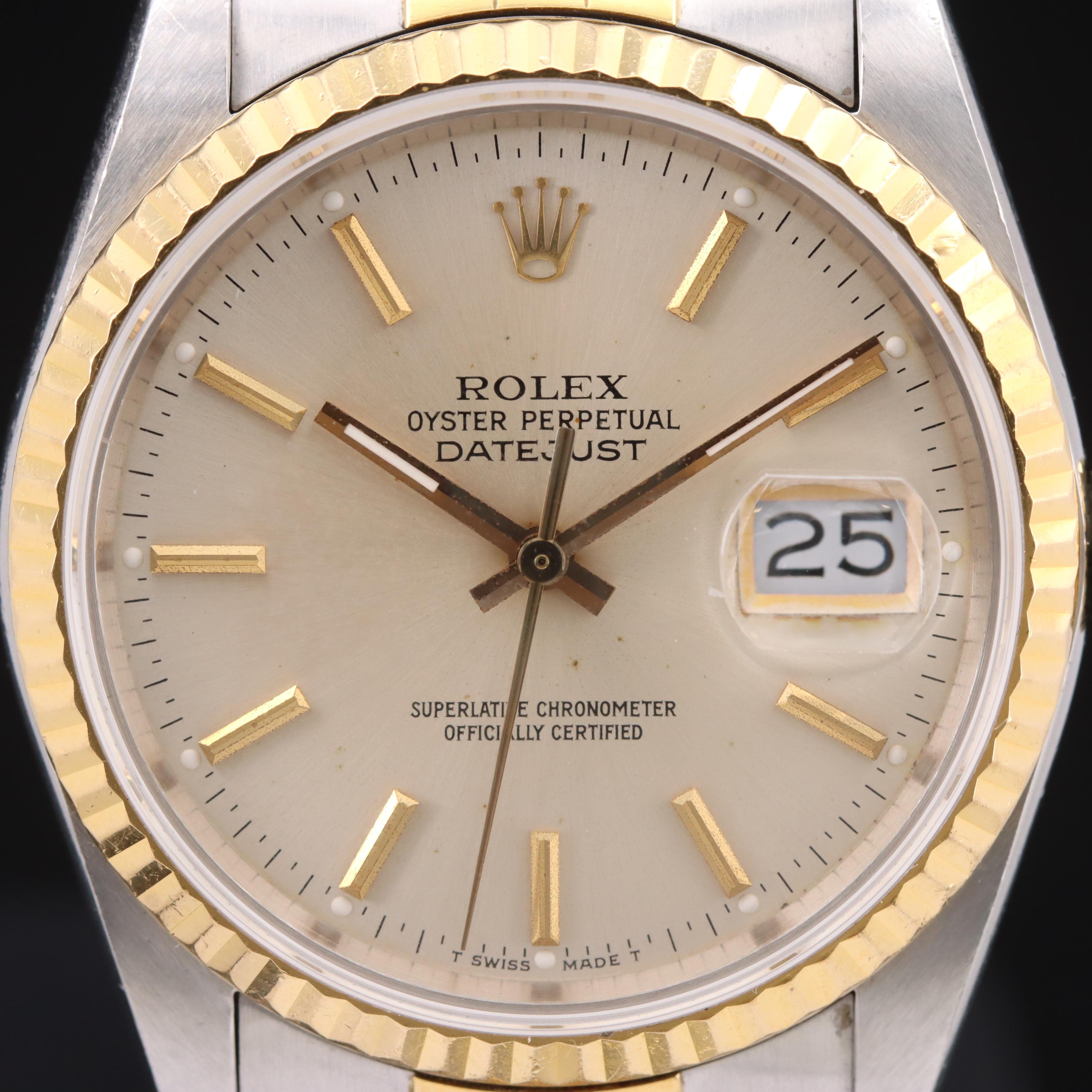 1988 Rolex Oyster Perpetual Datejust 18K and Stainless Steel Watch