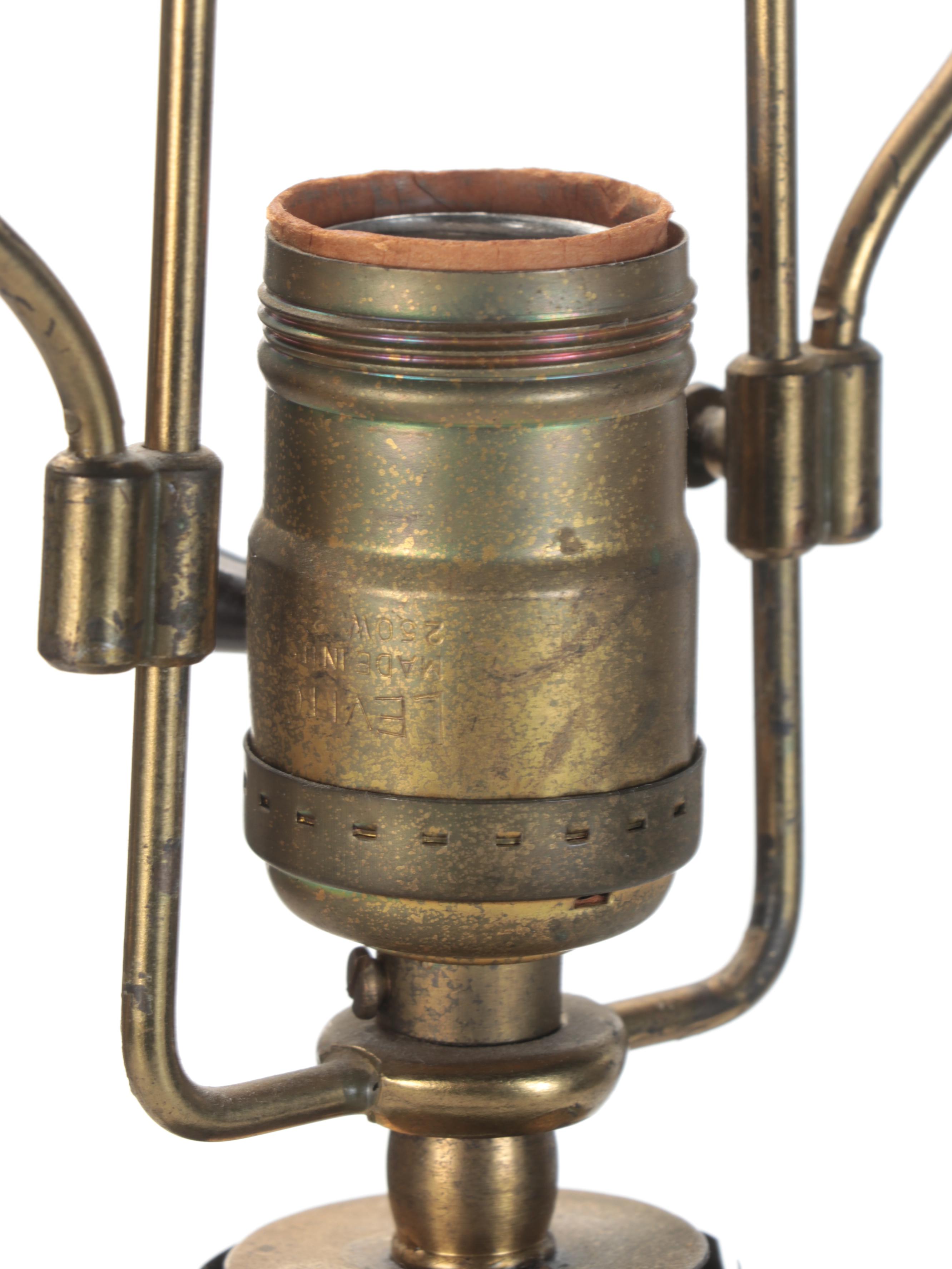 Duplex English and Other Glass and Brass Converted Oil Table Lamps