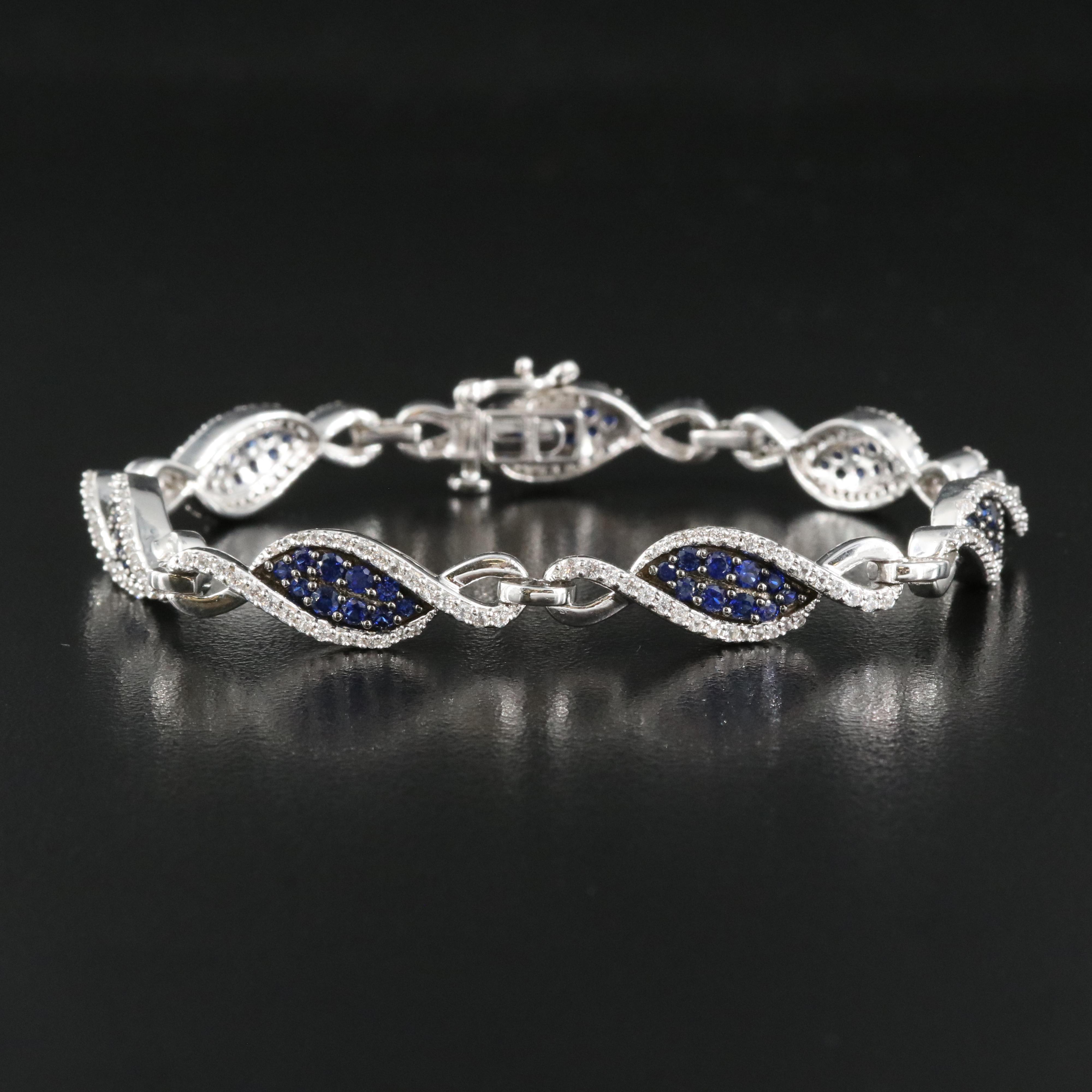 Sterling Sapphire Infinity Bracelet