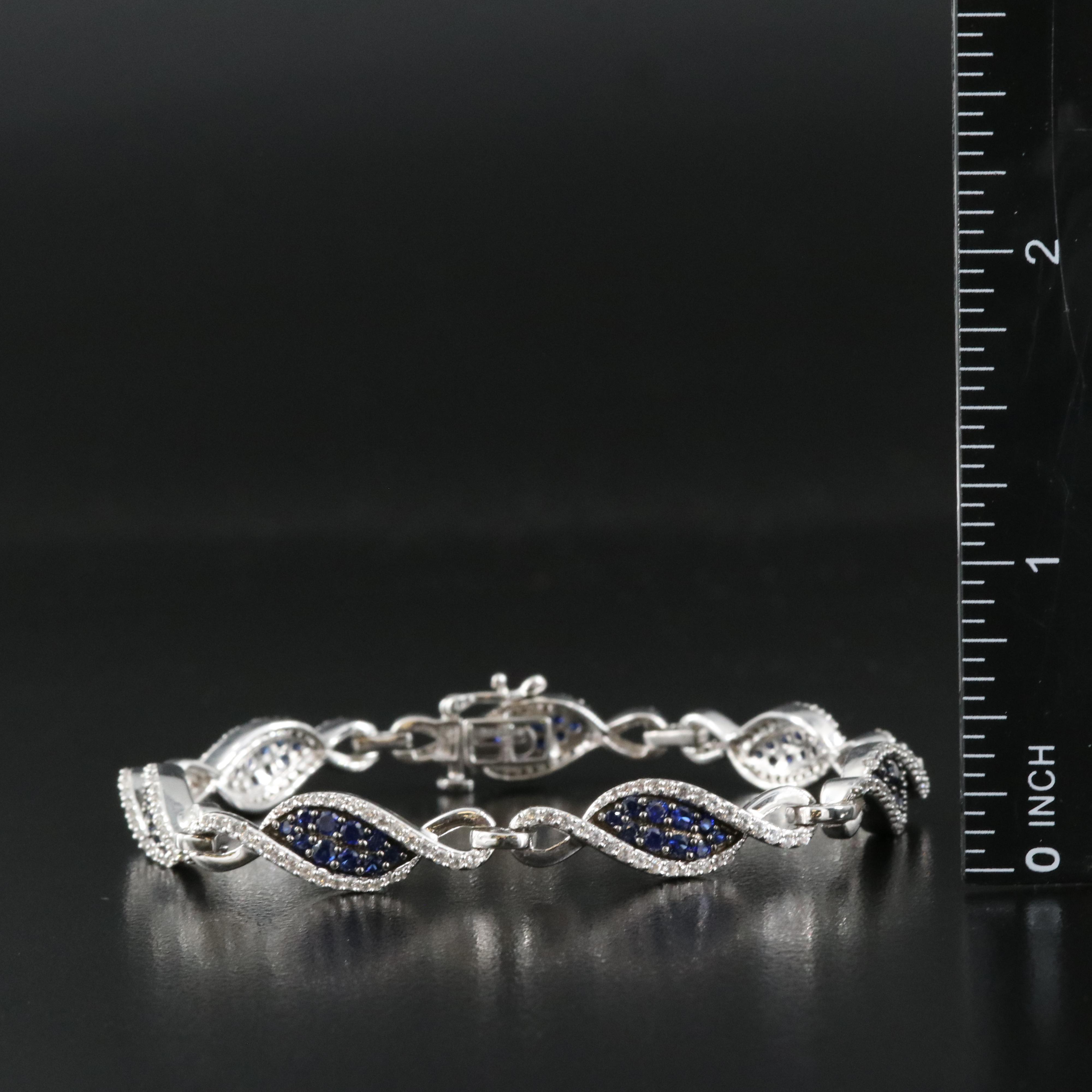 Sterling Sapphire Infinity Bracelet